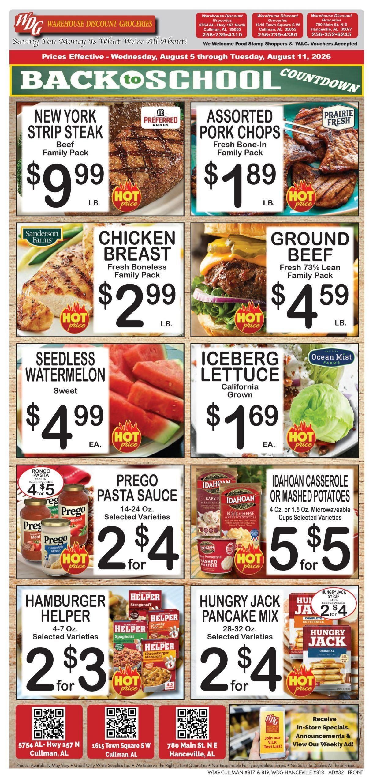 Warehouse Discount Groceries Weekly Ad August 5 - 11, 2026