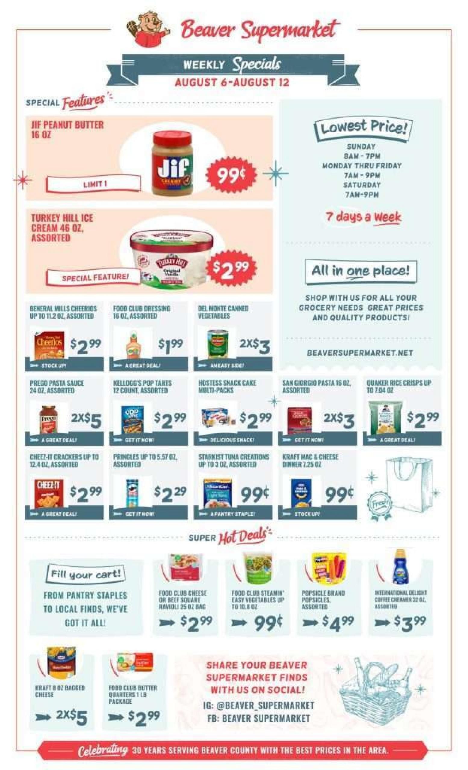 Beaver Supermarket (East Liverpool–Chester Area, OH–WV) Weekly Ad August 6 - 12, 2026