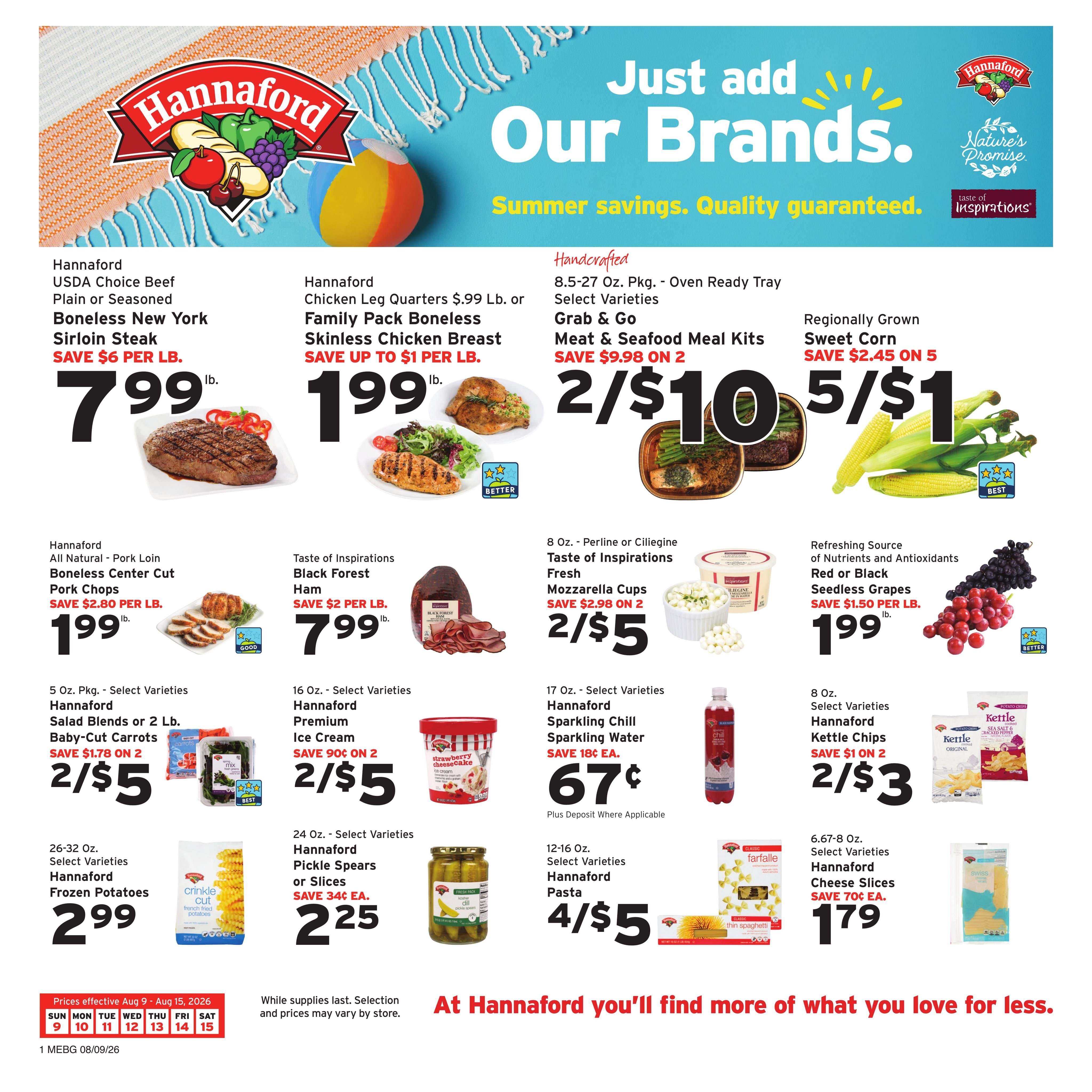 Hannaford (ME) Week 33 Weekly Ad August 9 - 15, 2026