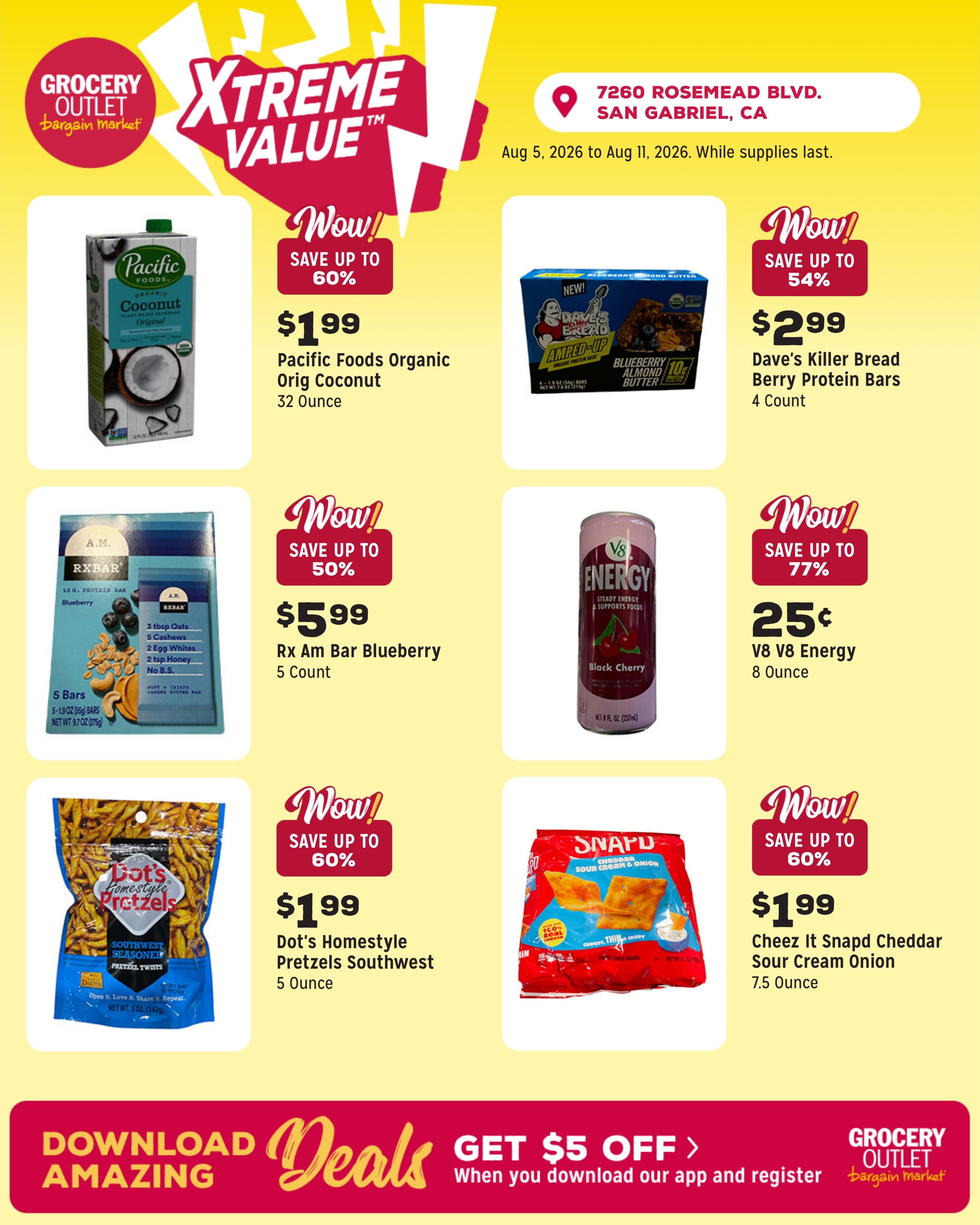 Grocery Outlet (San Gabriel Area, CA) Weekly Ad August 5 - 11, 2026
