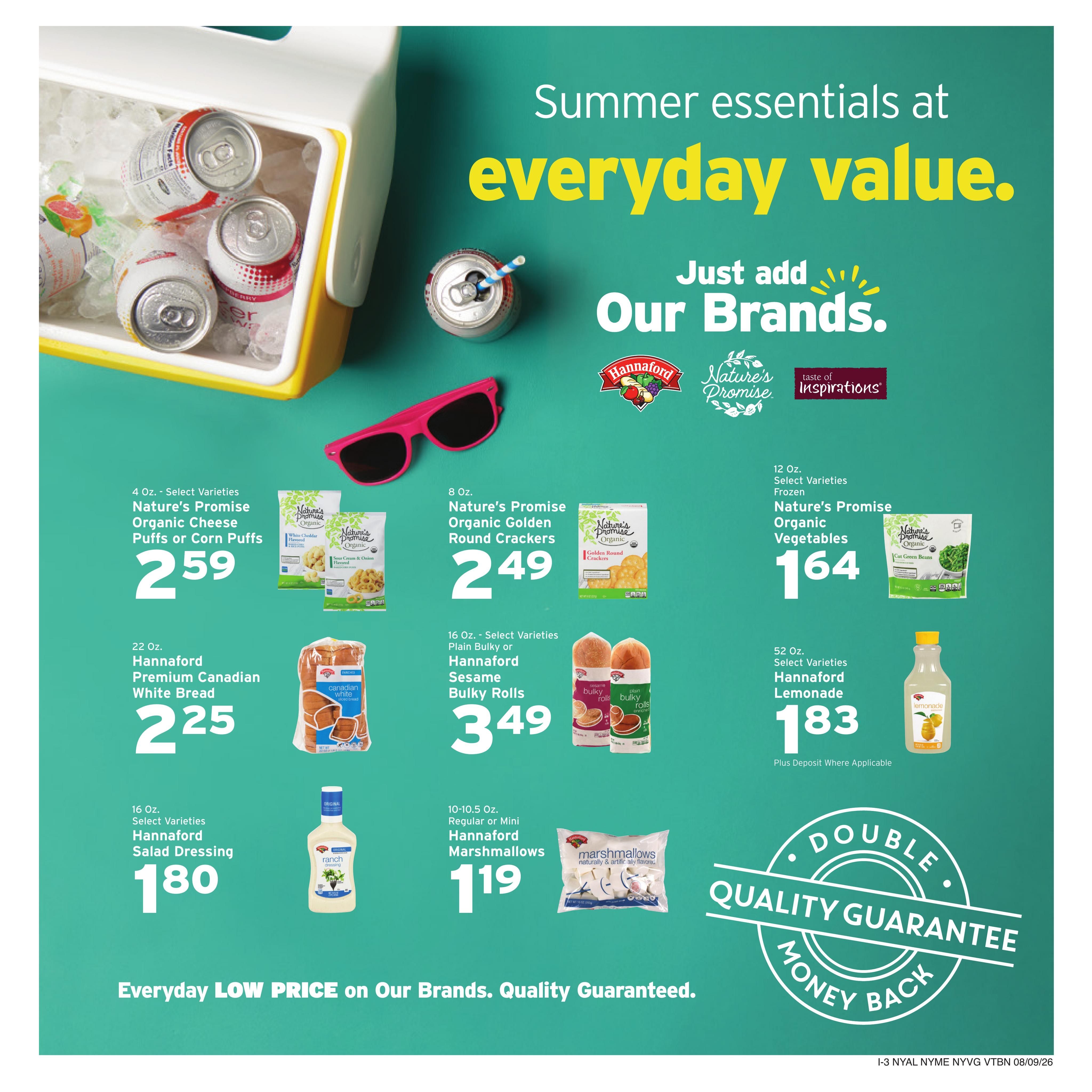 Hannaford (Albany Area, NY) Week 33 Weekly Ad August 9 - 15, 2026