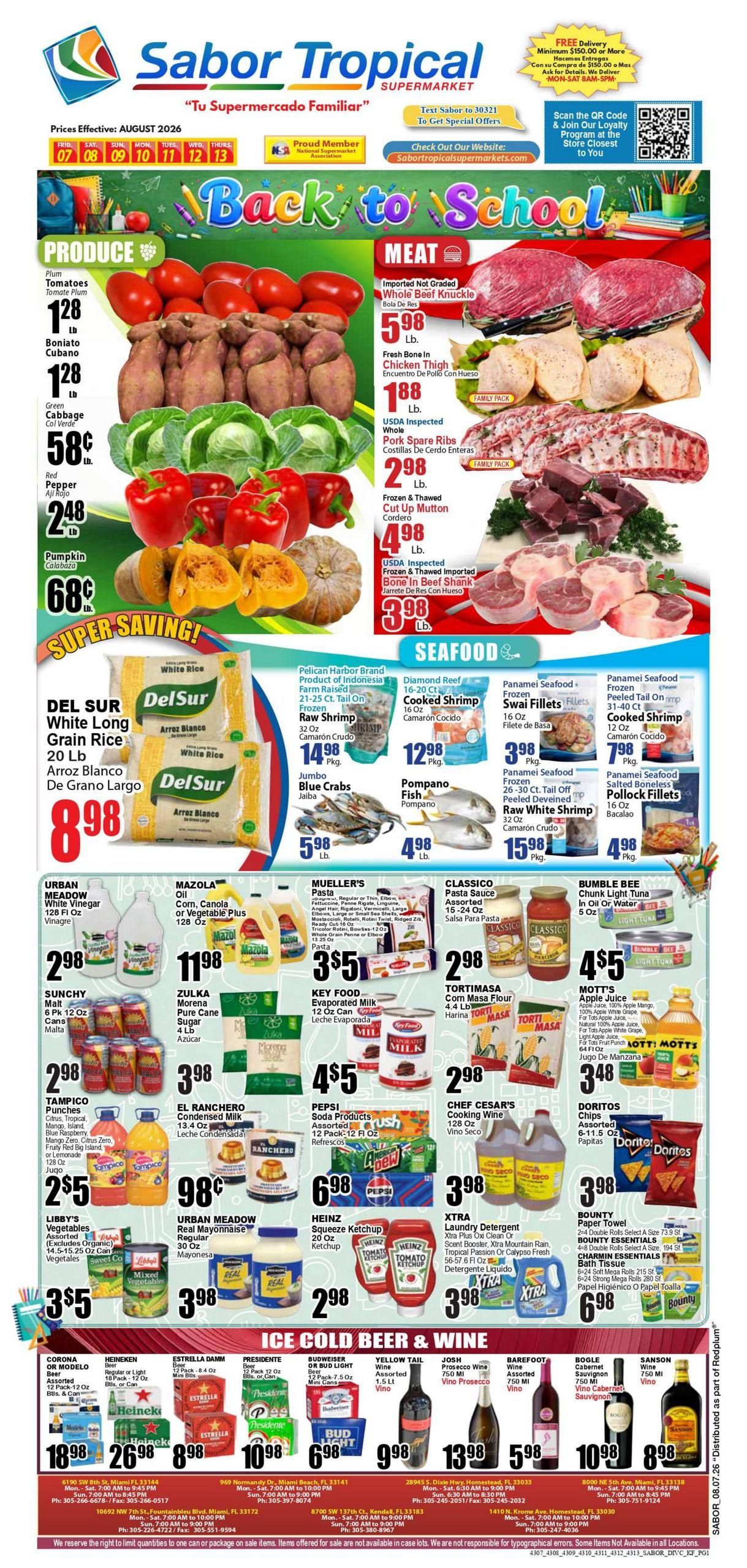 Sabor Tropical Weekly Ad August 7 - 13, 2026