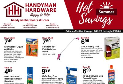 Handyman Hardware Weekly Ad July 29 - August 16, 2026