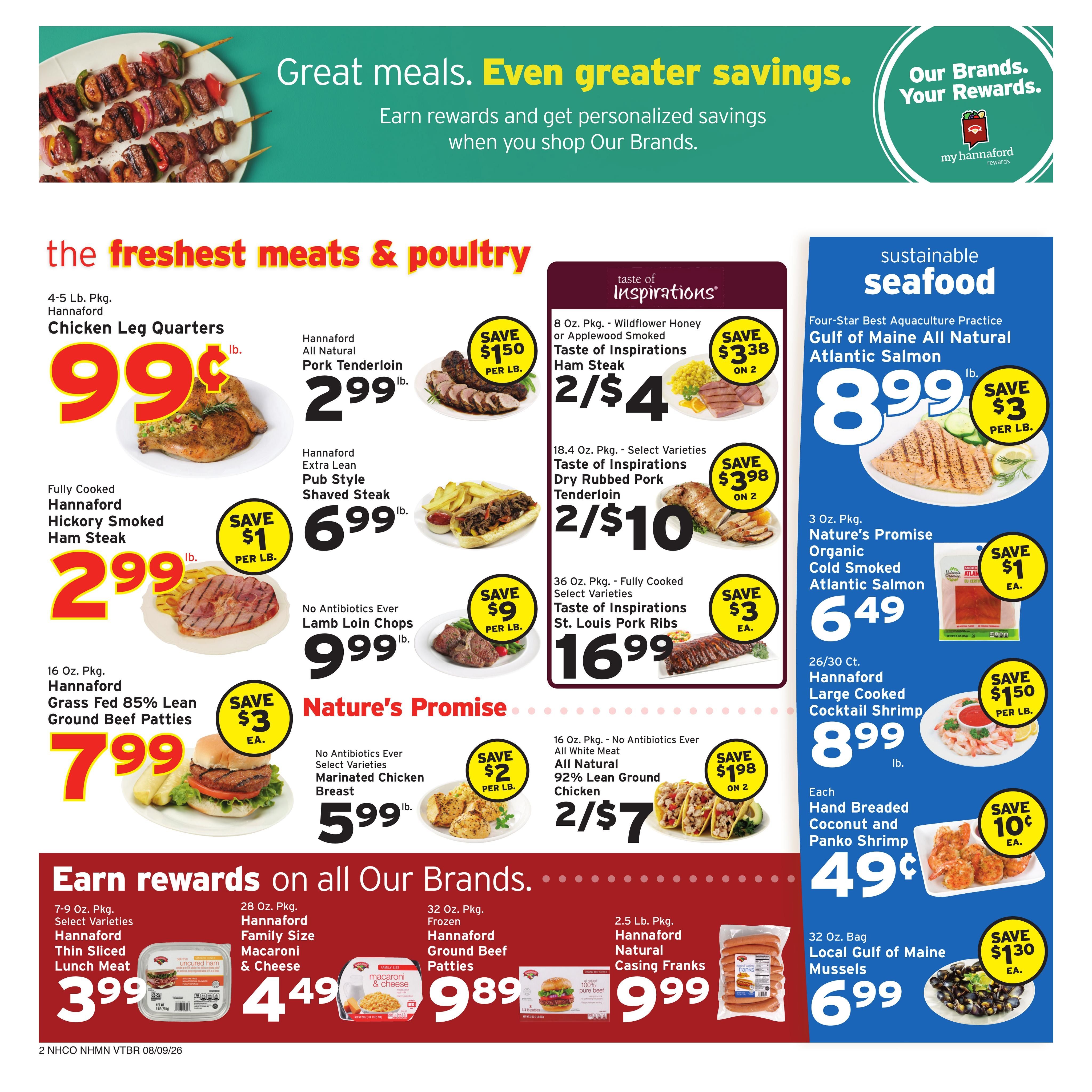 Hannaford (Concord–Manchester Area, NH) Week 33 Weekly Ad August 9 - 15, 2026