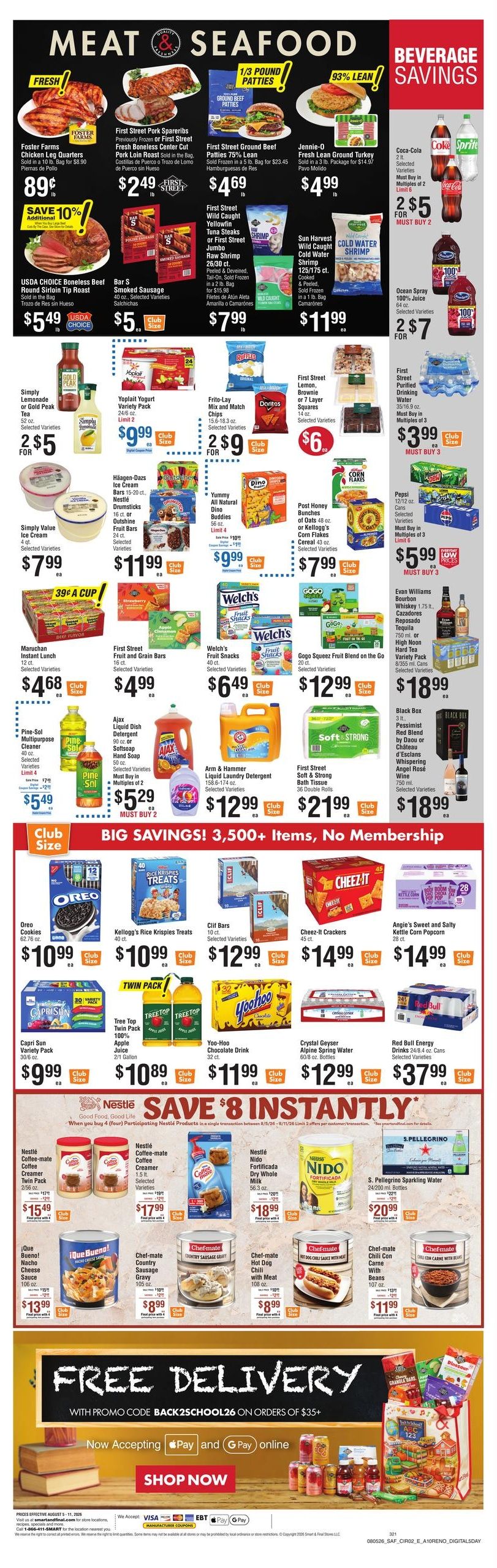 Smart & Final (Reno-Sparks Area, NV) Weekly Ad August 5 - 11, 2026