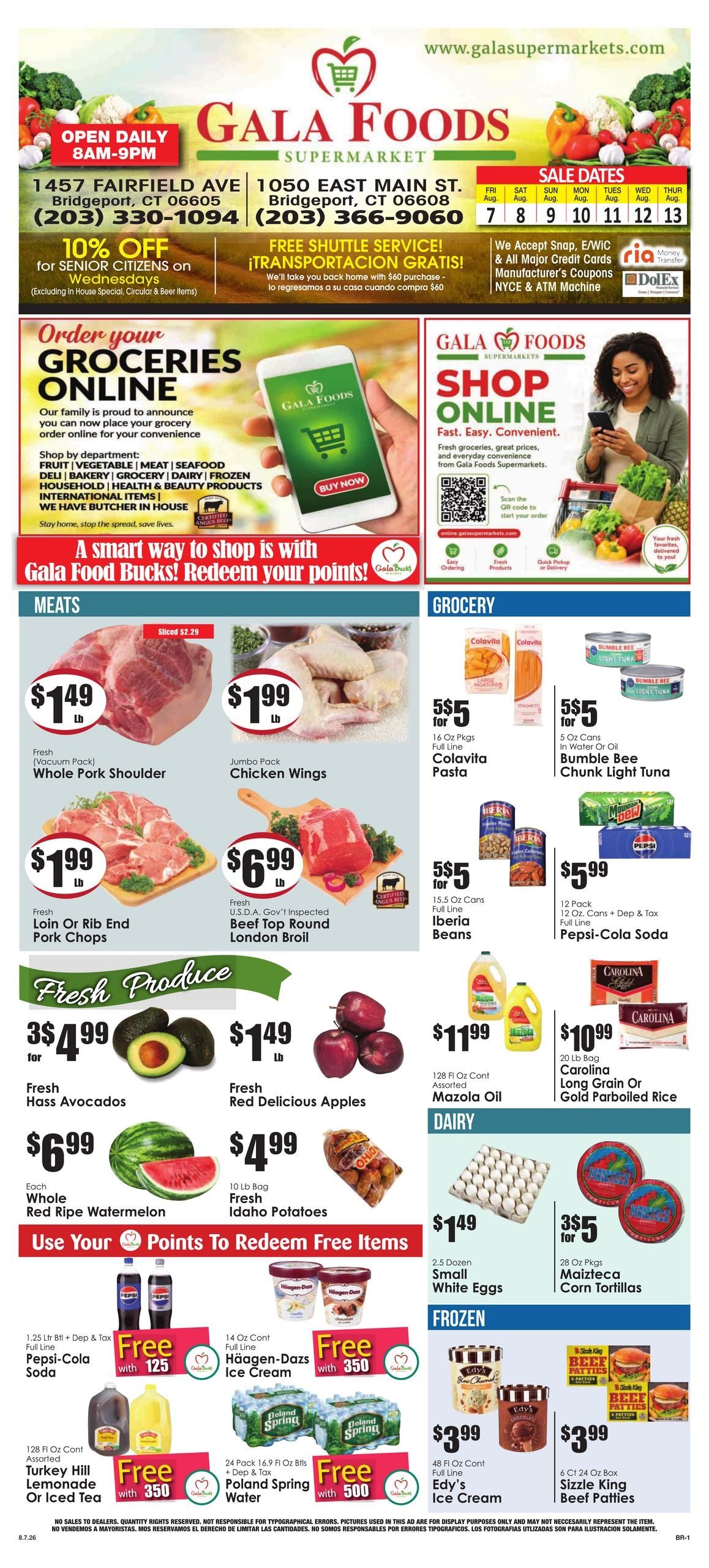 Gala Supermarkets (Bridgeport–Fairfield Area, CT) Weekly Ad August 7 - 13, 2026