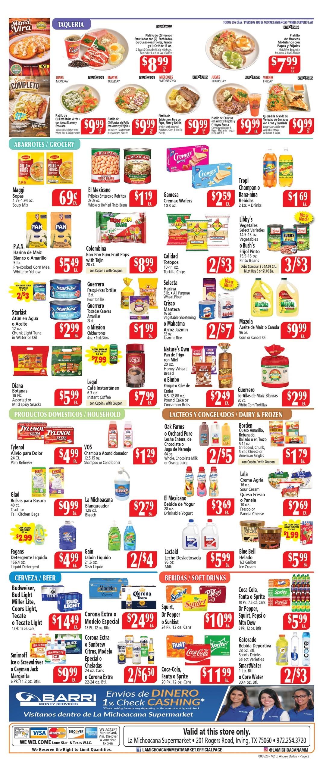 El Ahorro Supermarket (Irving–Euless Area, TX) Weekly Ad August 5 - 11, 2026