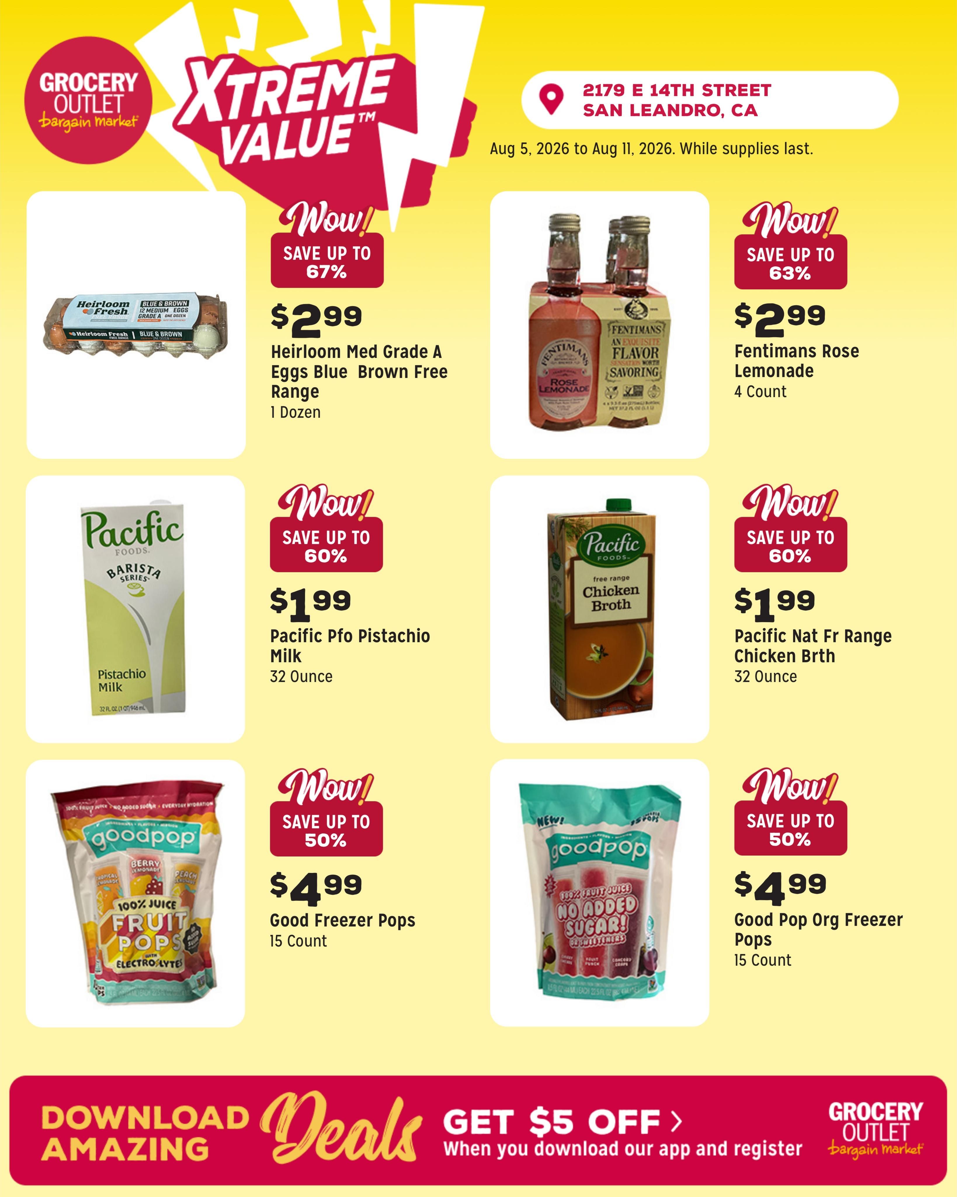 Grocery Outlet (San Leandro Area, CA) Weekly Ad August 5 - 11, 2026