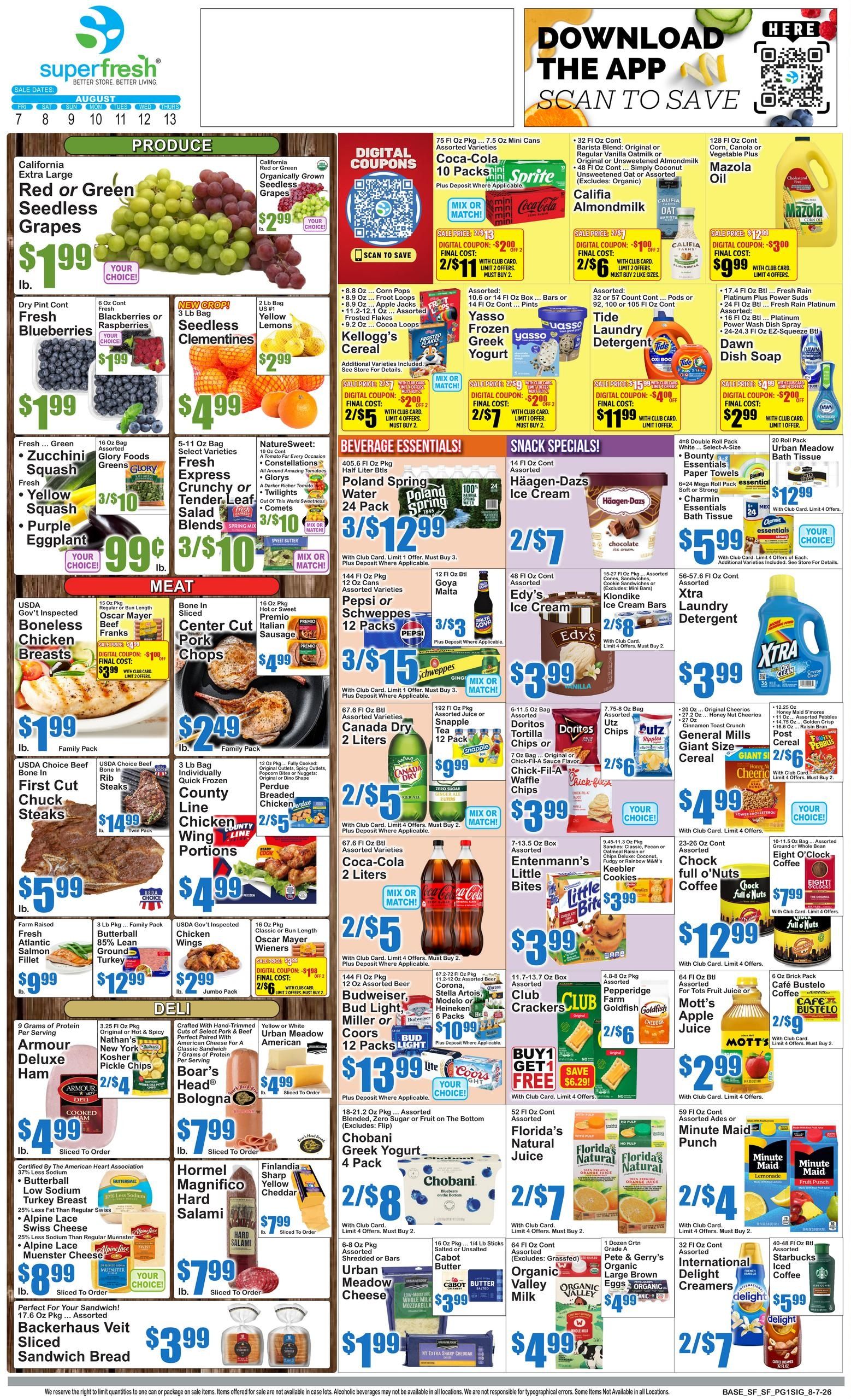 SuperFresh Weekly Ad August 7 - 13, 2026