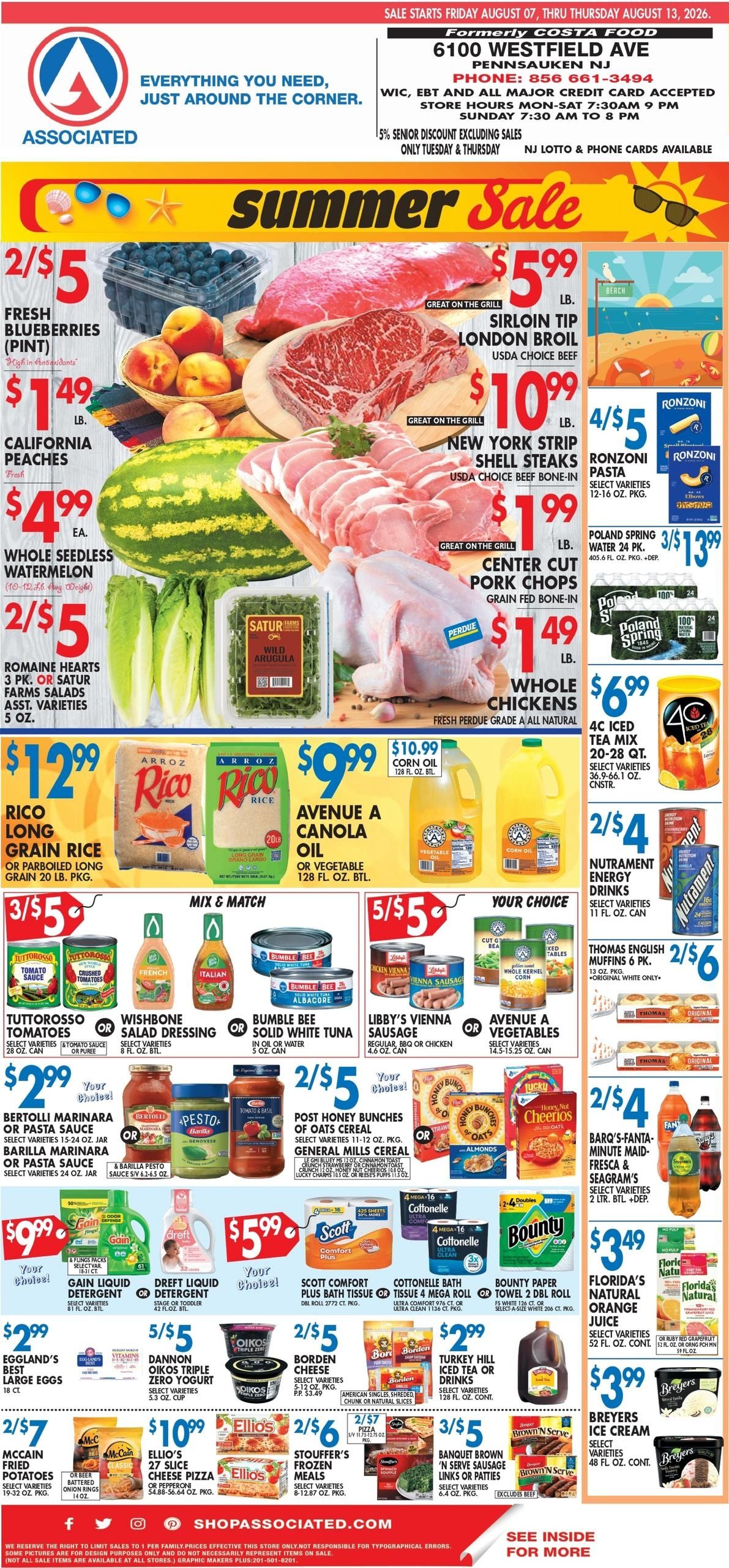 Associated Supermarkets (Philadelphia–Haddonfield Area, NJ–PA) Weekly Ad August 7 - 13, 2026