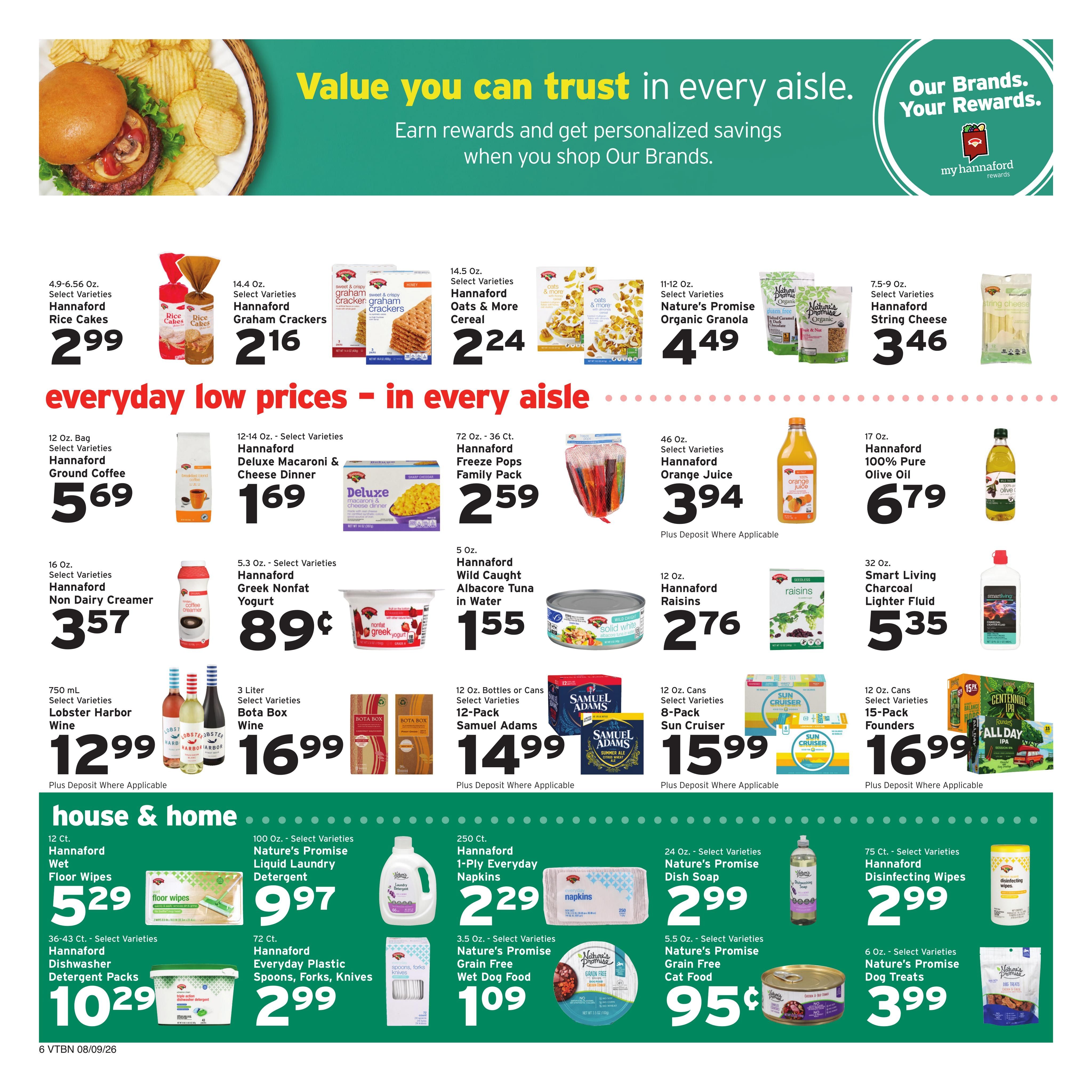 Hannaford (Bennington Area, VT) Week 33 Weekly Ad August 9 - 15, 2026