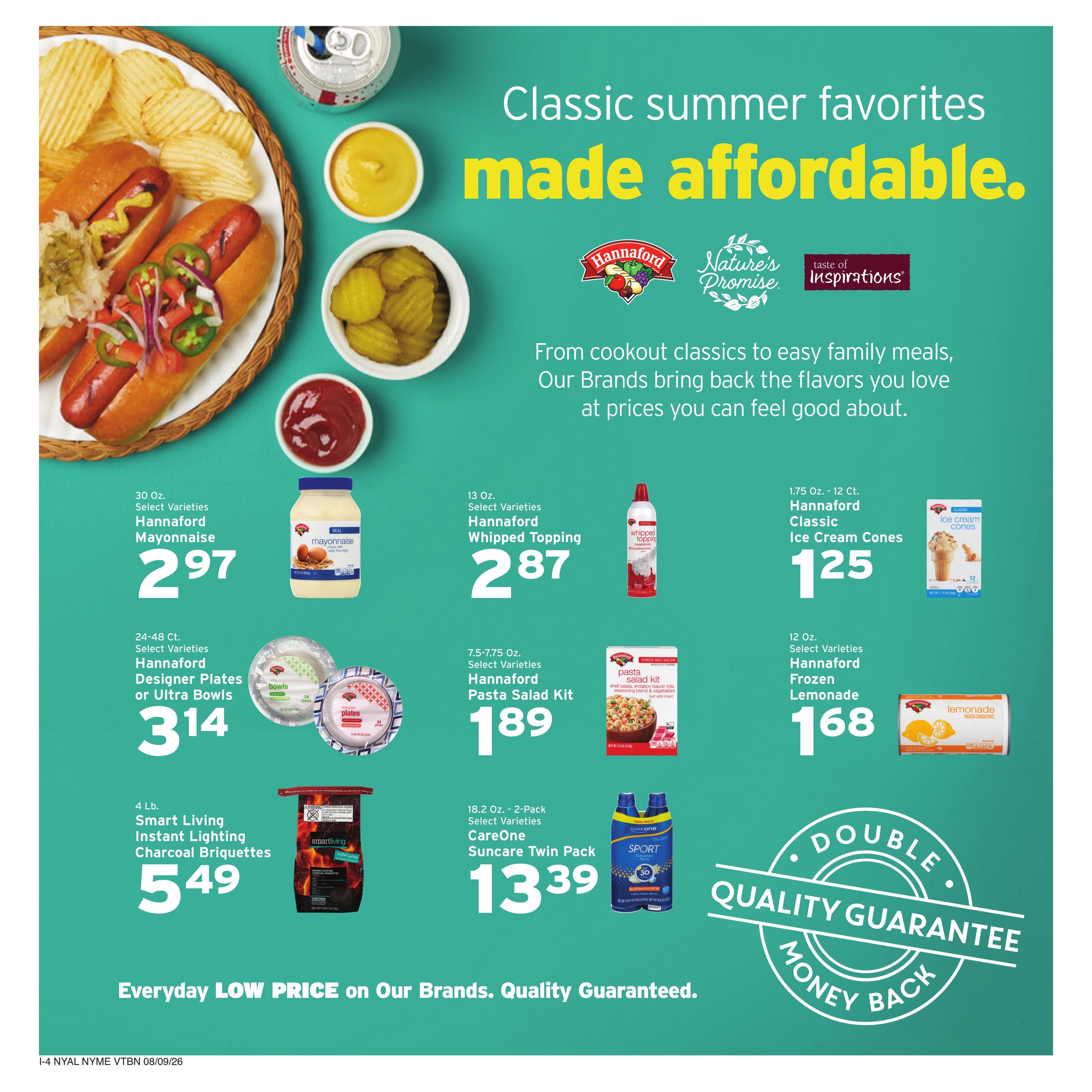 Hannaford (Bennington Area, VT) Week 33 Weekly Ad August 9 - 15, 2026