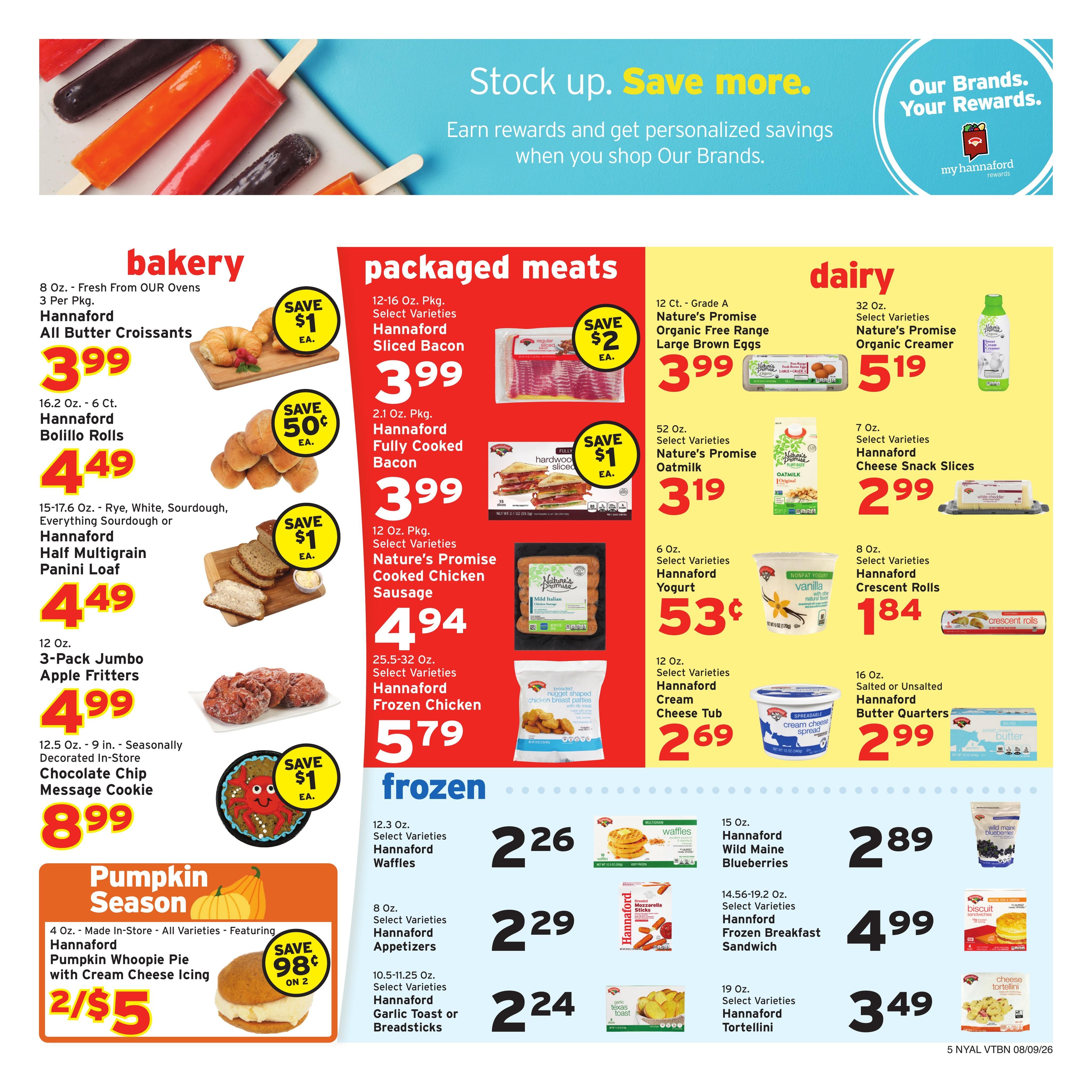 Hannaford (Bennington Area, VT) Week 33 Weekly Ad August 9 - 15, 2026