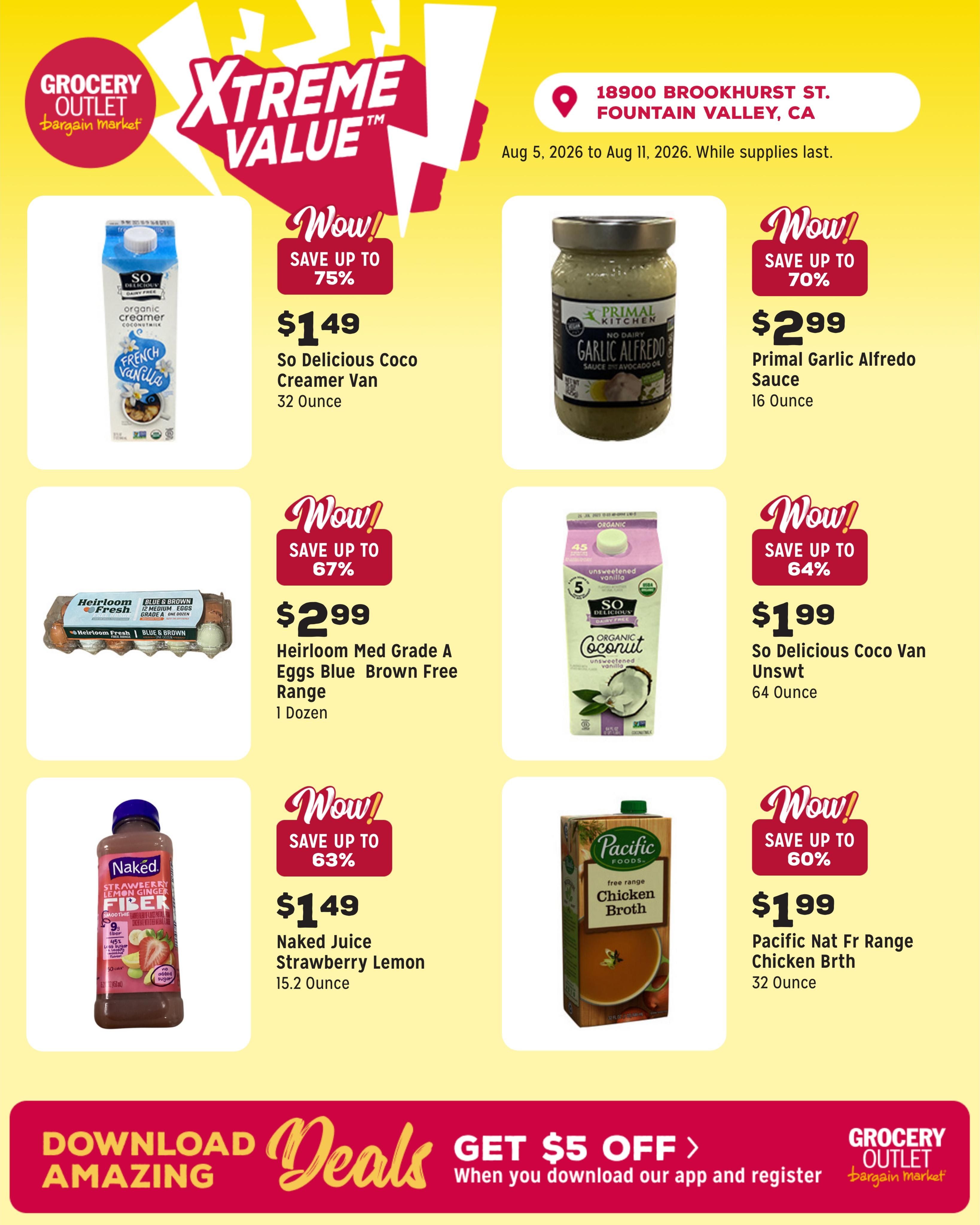 Grocery Outlet (Santa Ana Area, CA) Weekly Ad August 5 - 11, 2026