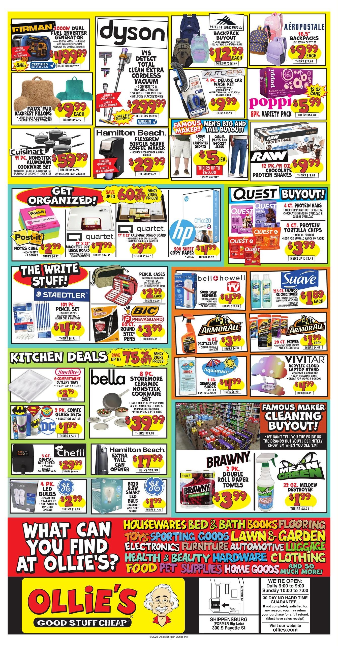 Ollie's Bargain Outlet (MD, PA, WV) Shippensburg, PA - Grand Opening Weekly Ad August 20 - September 7, 2026