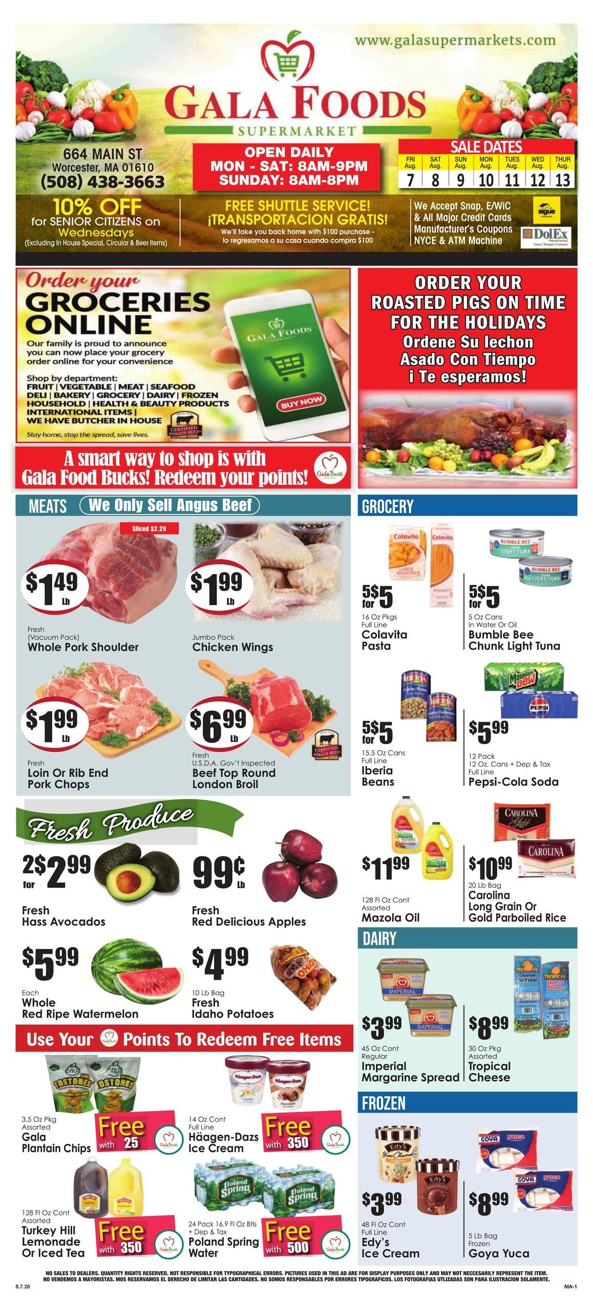 Gala Supermarkets (Worcester Area, MA) Weekly Ad August 7 - 13, 2026