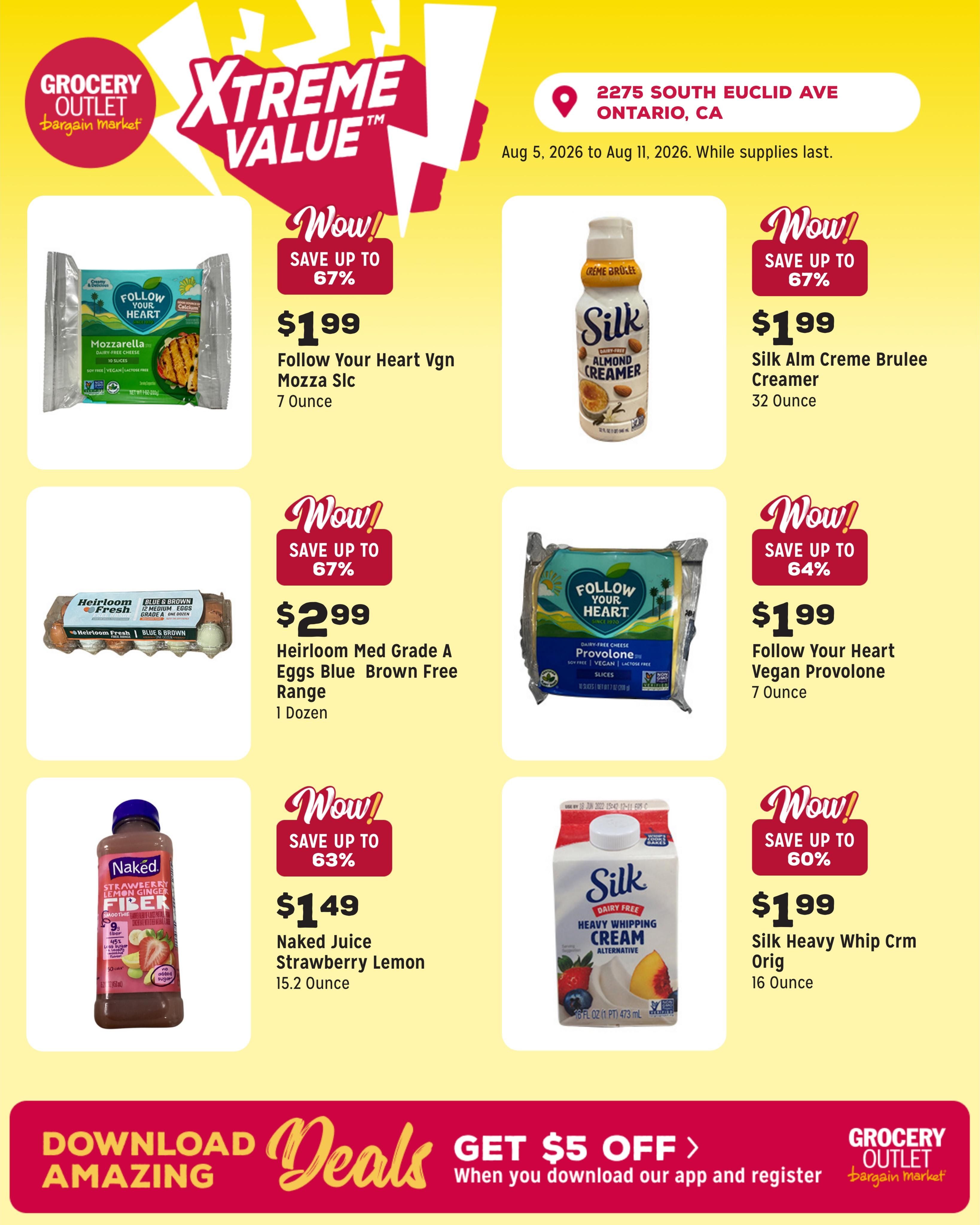 Grocery Outlet (Chino–Ontario Area, CA) Weekly Ad August 5 - 11, 2026