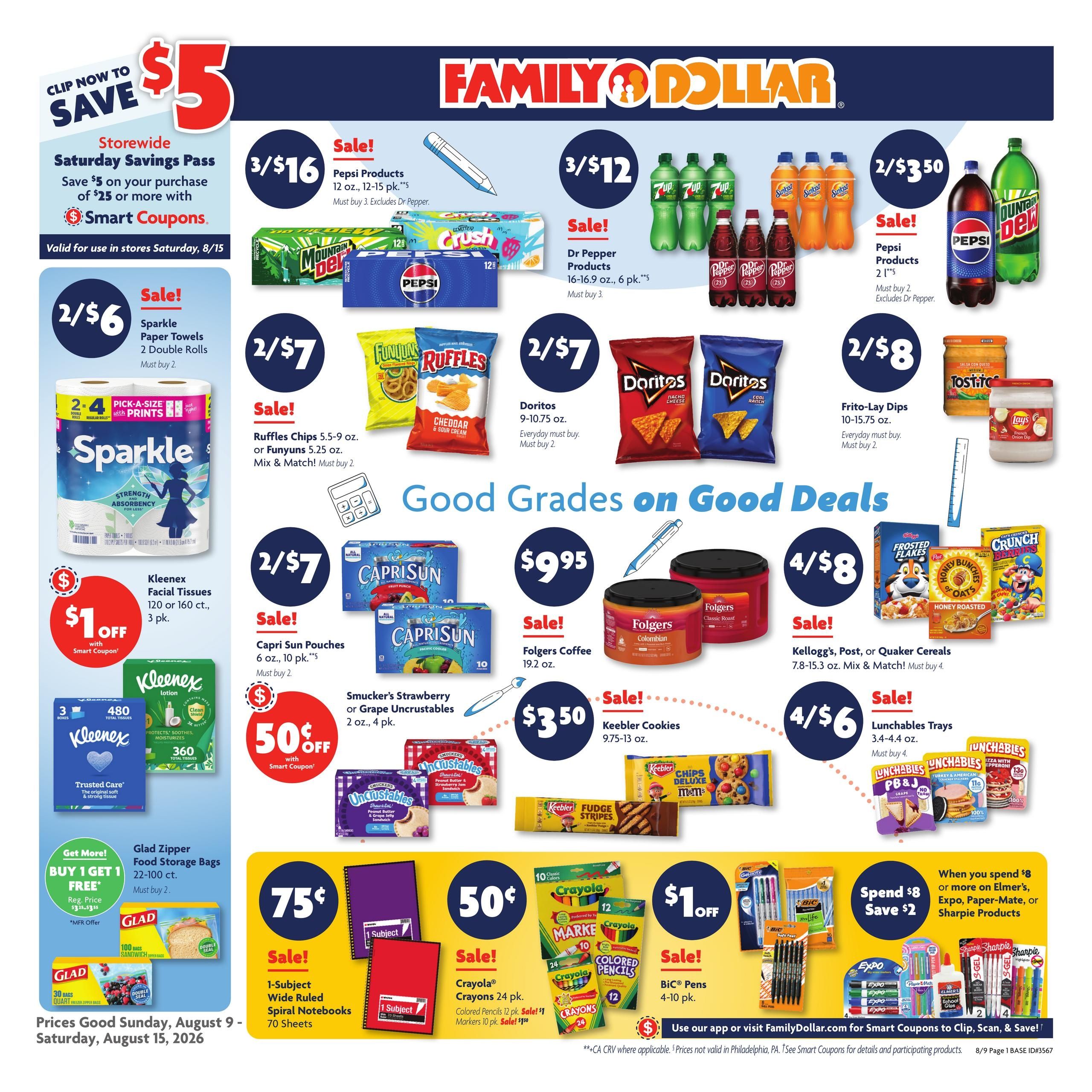 Family Dollar Weekly Ad August 9 - 15, 2026