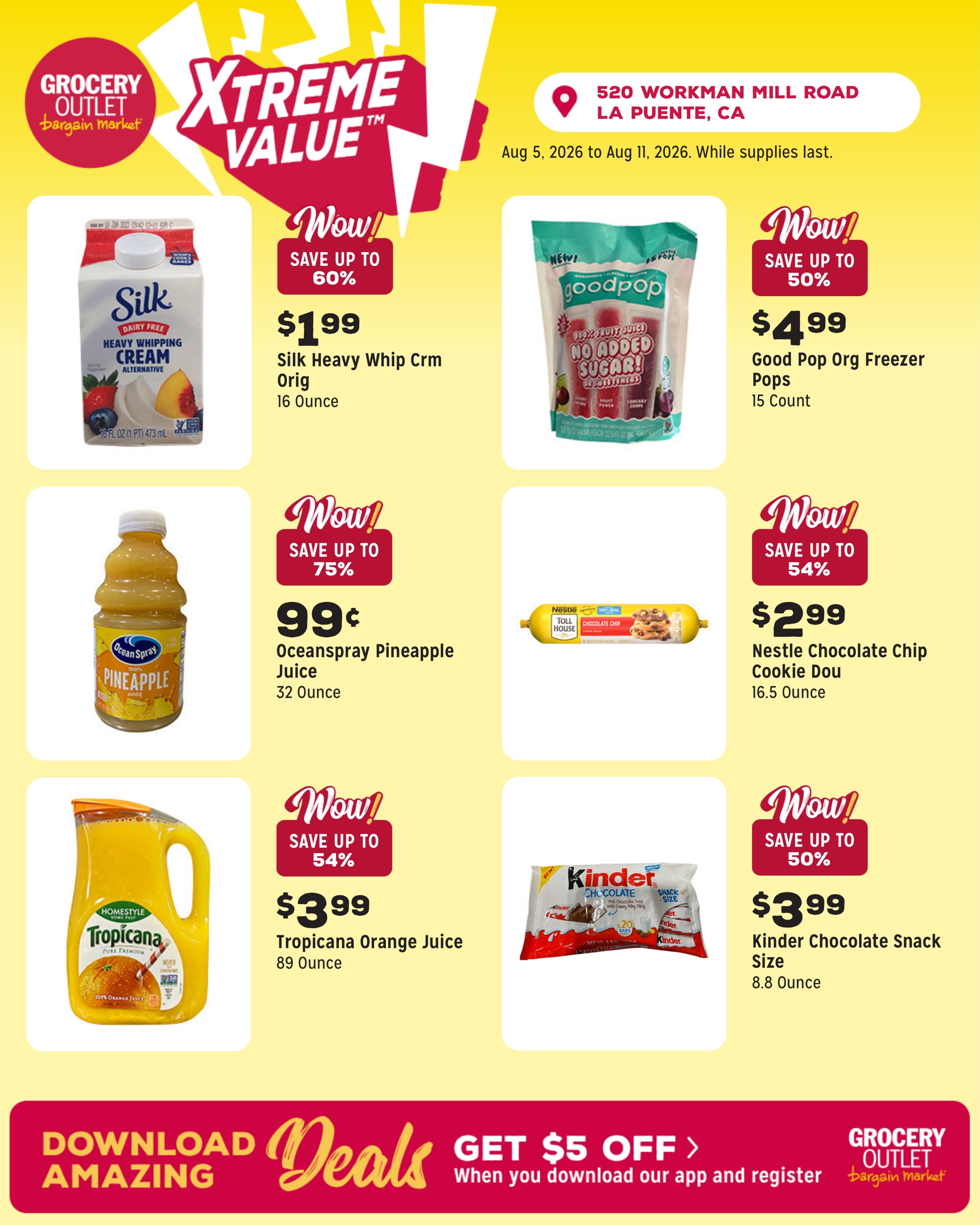 Grocery Outlet (La Puente Area, CA) Weekly Ad August 5 - 11, 2026