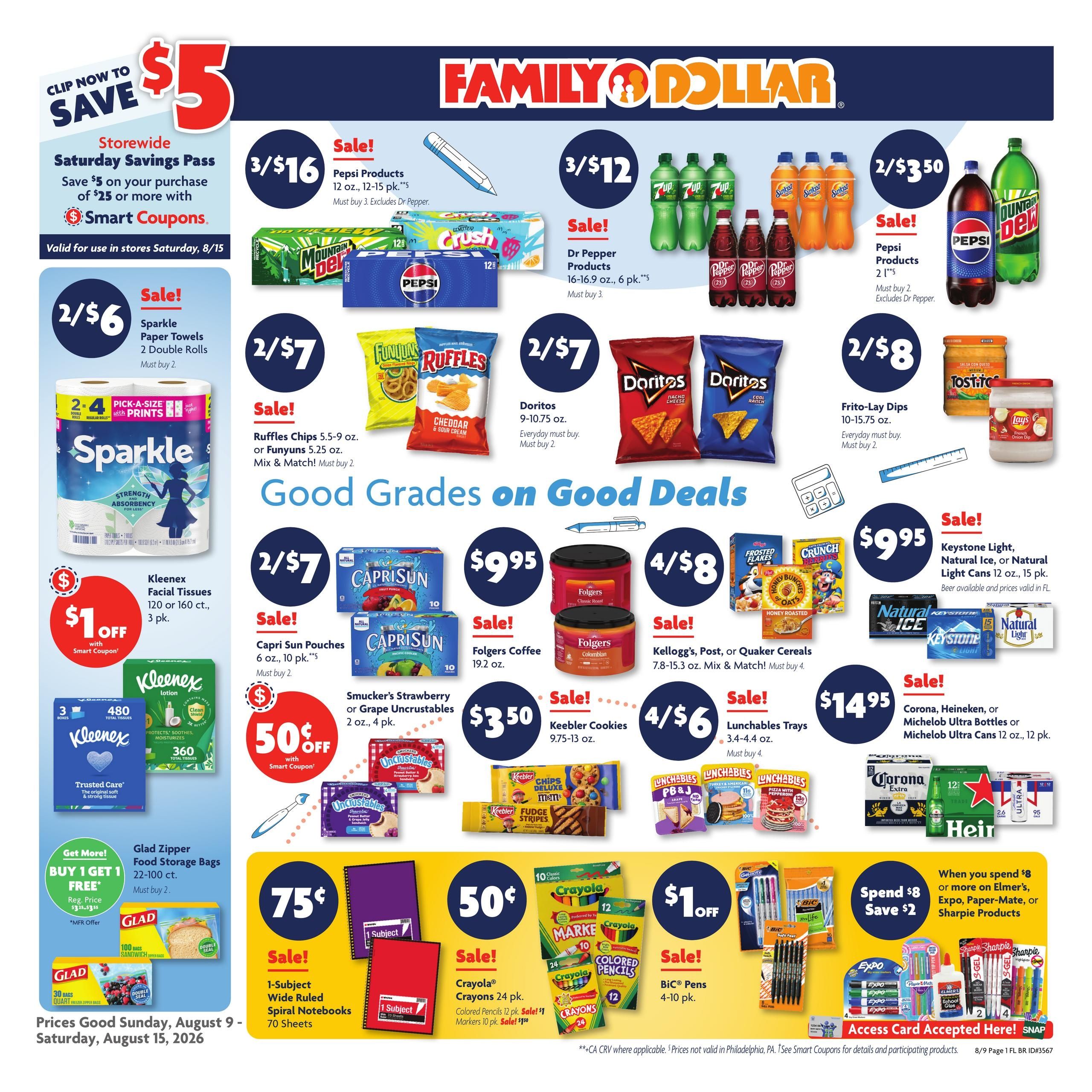 Family Dollar (FL, GA) Weekly Ad August 9 - 15, 2026