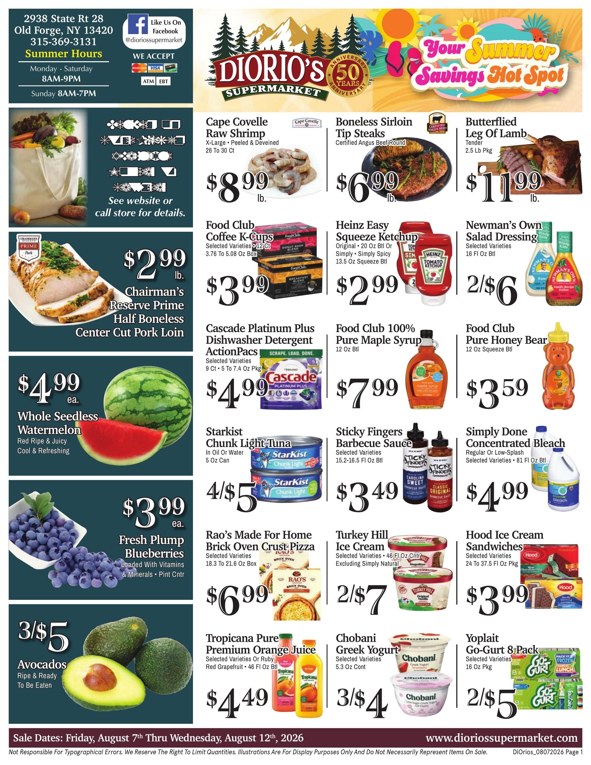 DiOrio's Supermarket Weekly Ad August 7 - 12, 2026