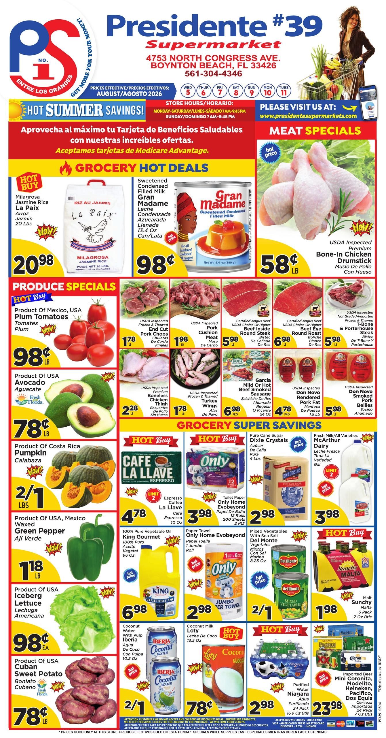 Presidente Supermarkets (Boca Raton Area, FL) Weekly Ad August 5 - 11, 2026