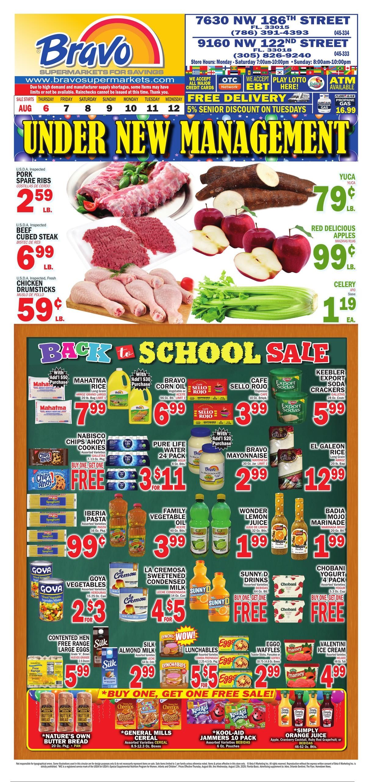 Bravo Supermarket (Hialeah Area, FL) Bravo Florida Weekly Weekly Ad August 6 - 12, 2026