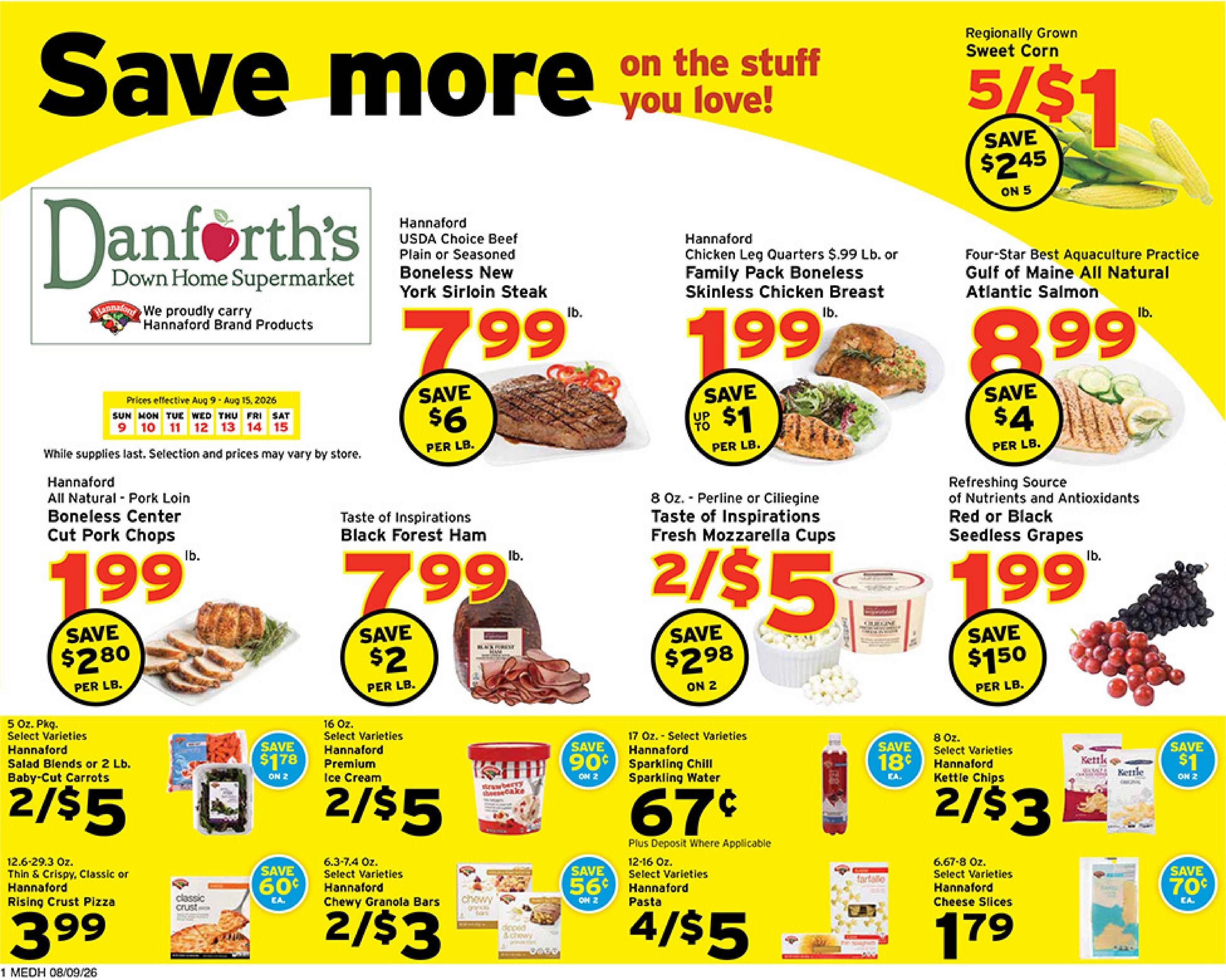 Danforth's Supermarket (Ellsworth–Brewer Area, ME) Weekly Ad August 9 - 15, 2026