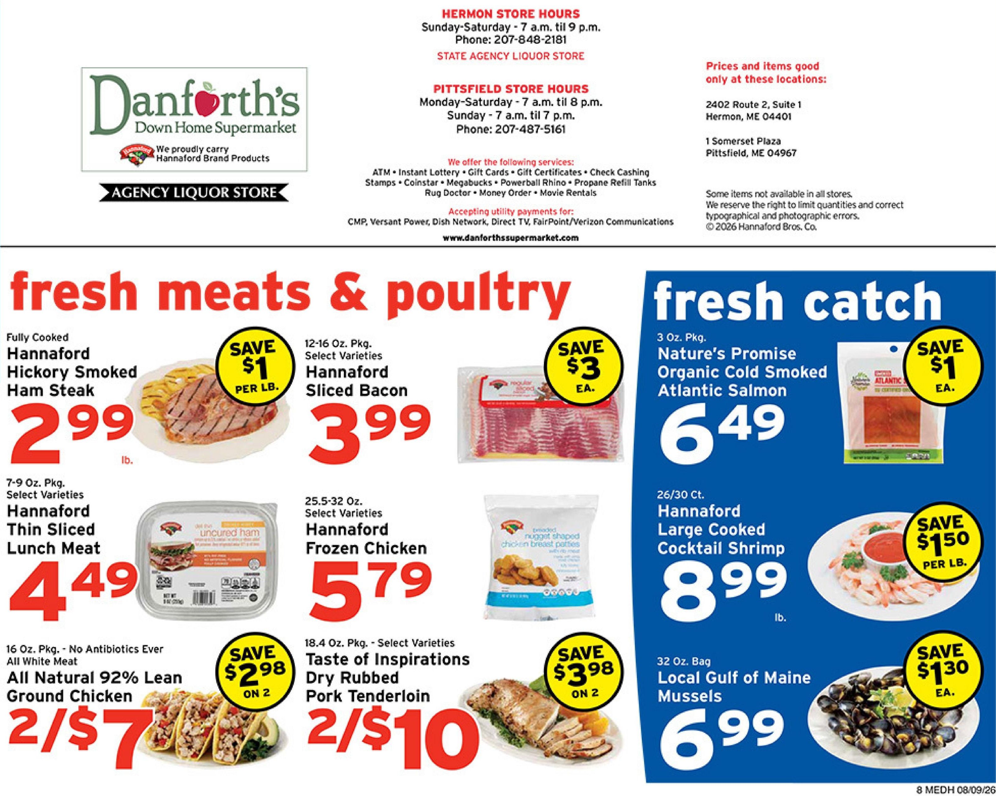Danforth's Supermarket (Ellsworth–Brewer Area, ME) Weekly Ad August 9 - 15, 2026