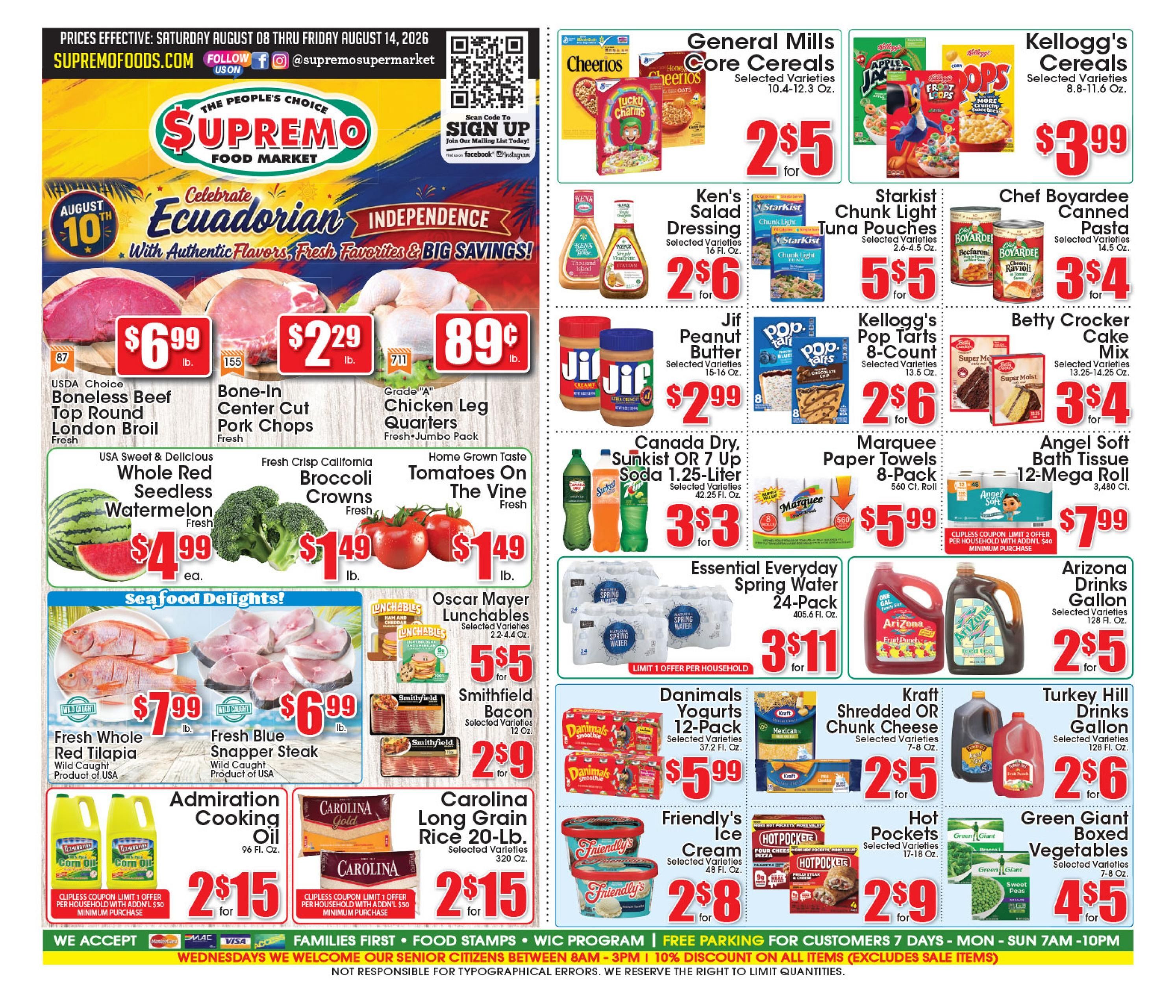 Supremo Foods Inc (New York–Philadelphia Area, NY–PA) Weekly Ad August 8 - 14, 2026