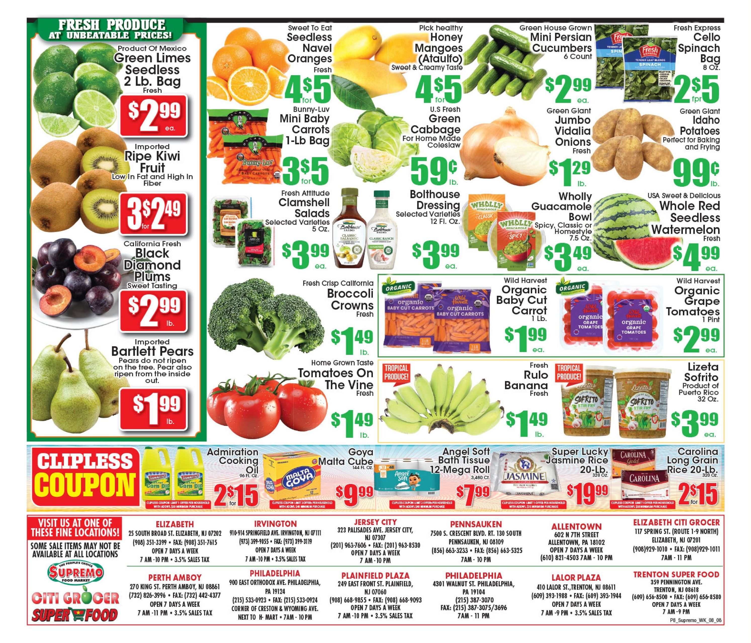 Supremo Foods Inc (New York–Philadelphia Area, NY–PA) Weekly Ad August 8 - 14, 2026