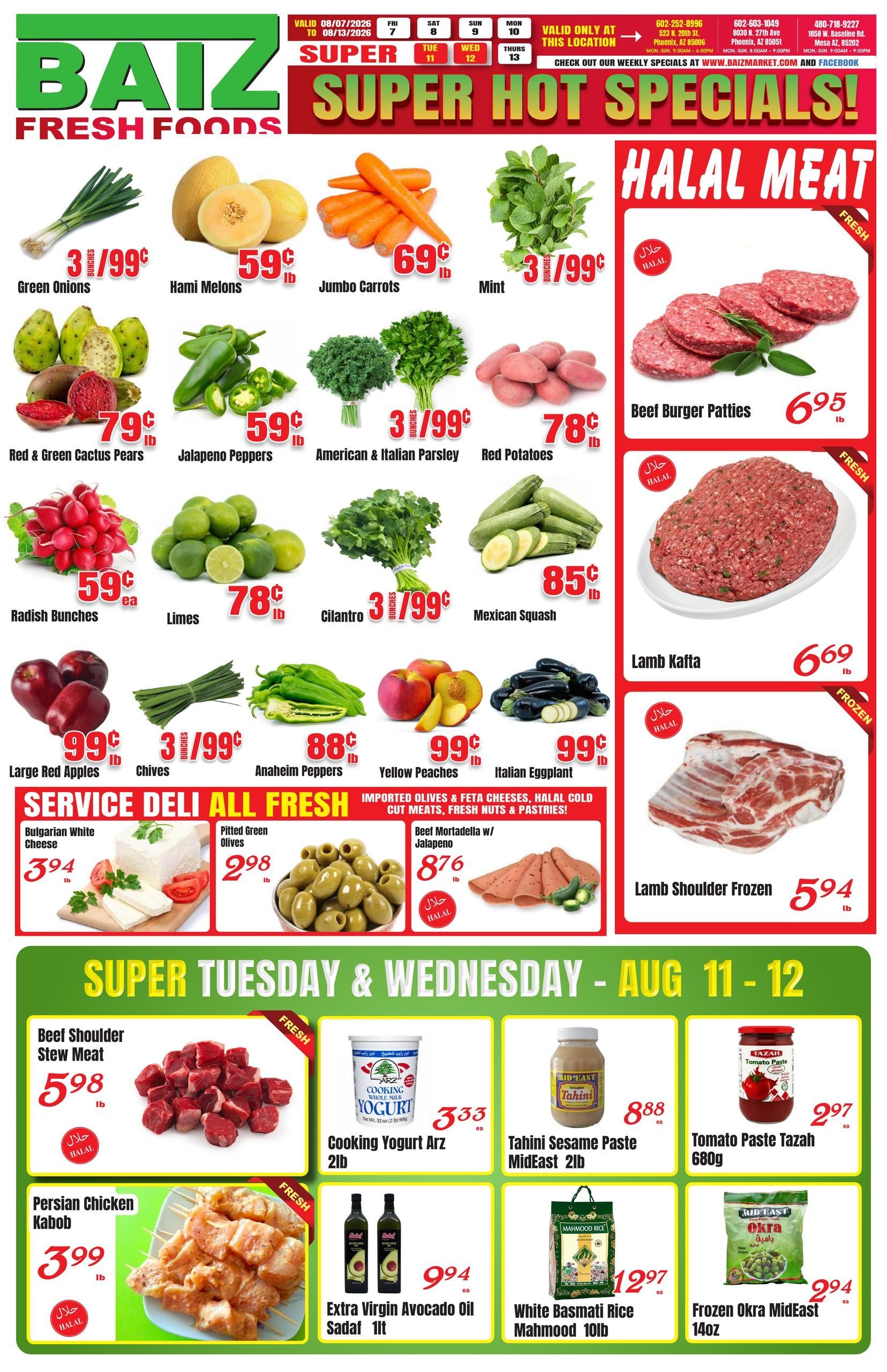 Baiz Market (Phoenix-Scottsdale Area, AZ) Weekly Ad August 7 - 13, 2026