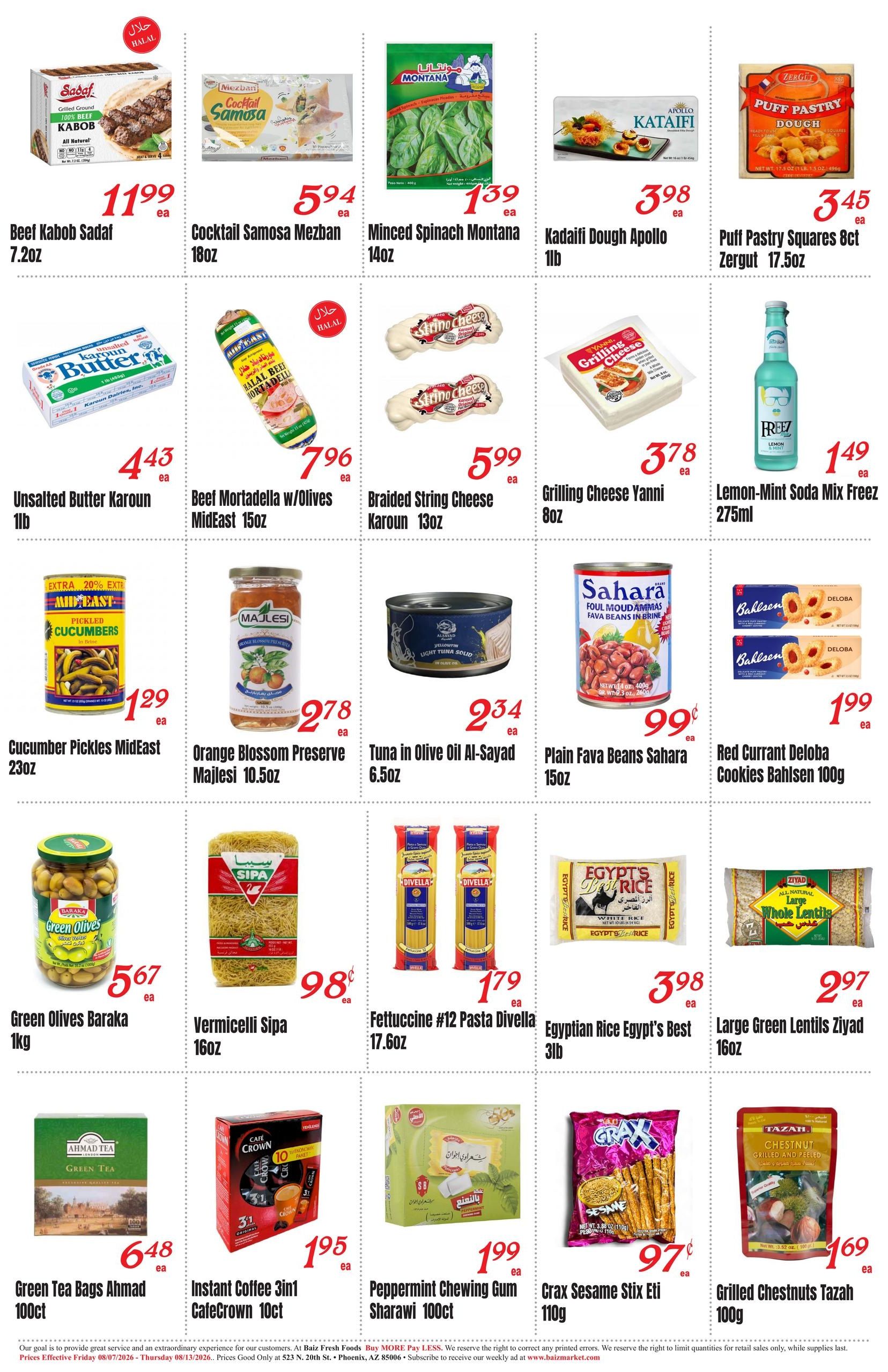 Baiz Market (Phoenix-Scottsdale Area, AZ) Weekly Ad August 7 - 13, 2026
