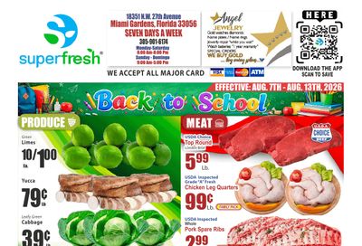 SuperFresh Supermarkets (Miami Gardens, FL) SuperFresh Weekly Ad August 7 - 13, 2026