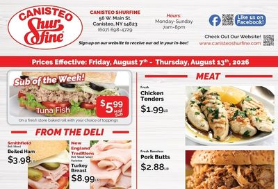 Canisteo Shurfine Weekly Ad August 7 - 13, 2026