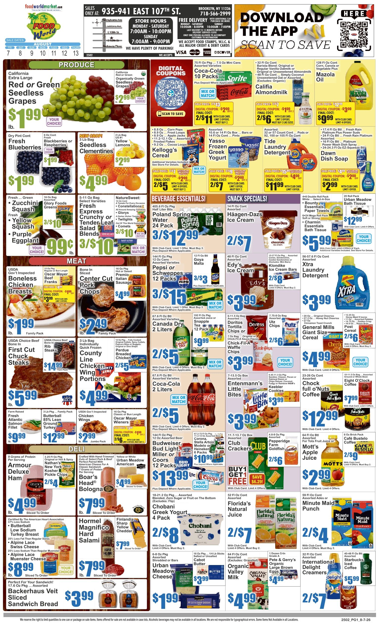 Food World Supermarket (935 East 107th Street, Brooklyn, NY) Key Food Weekly Ad August 7 - 13, 2026