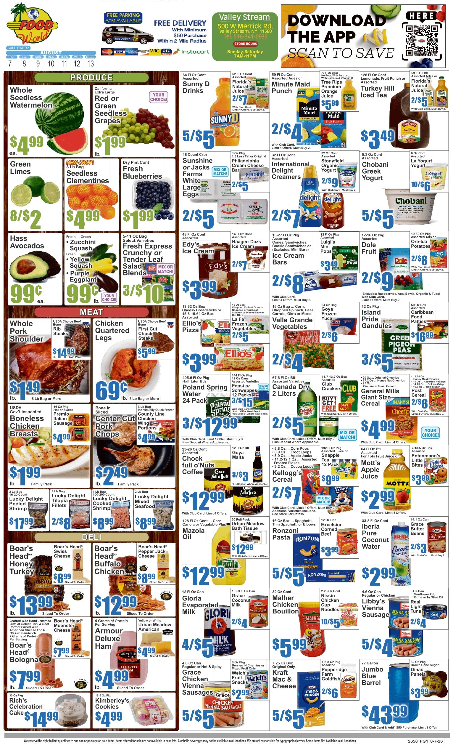 Food World Supermarket (Valley Stream, NY) Key Food Weekly Ad August 7 - 13, 2026