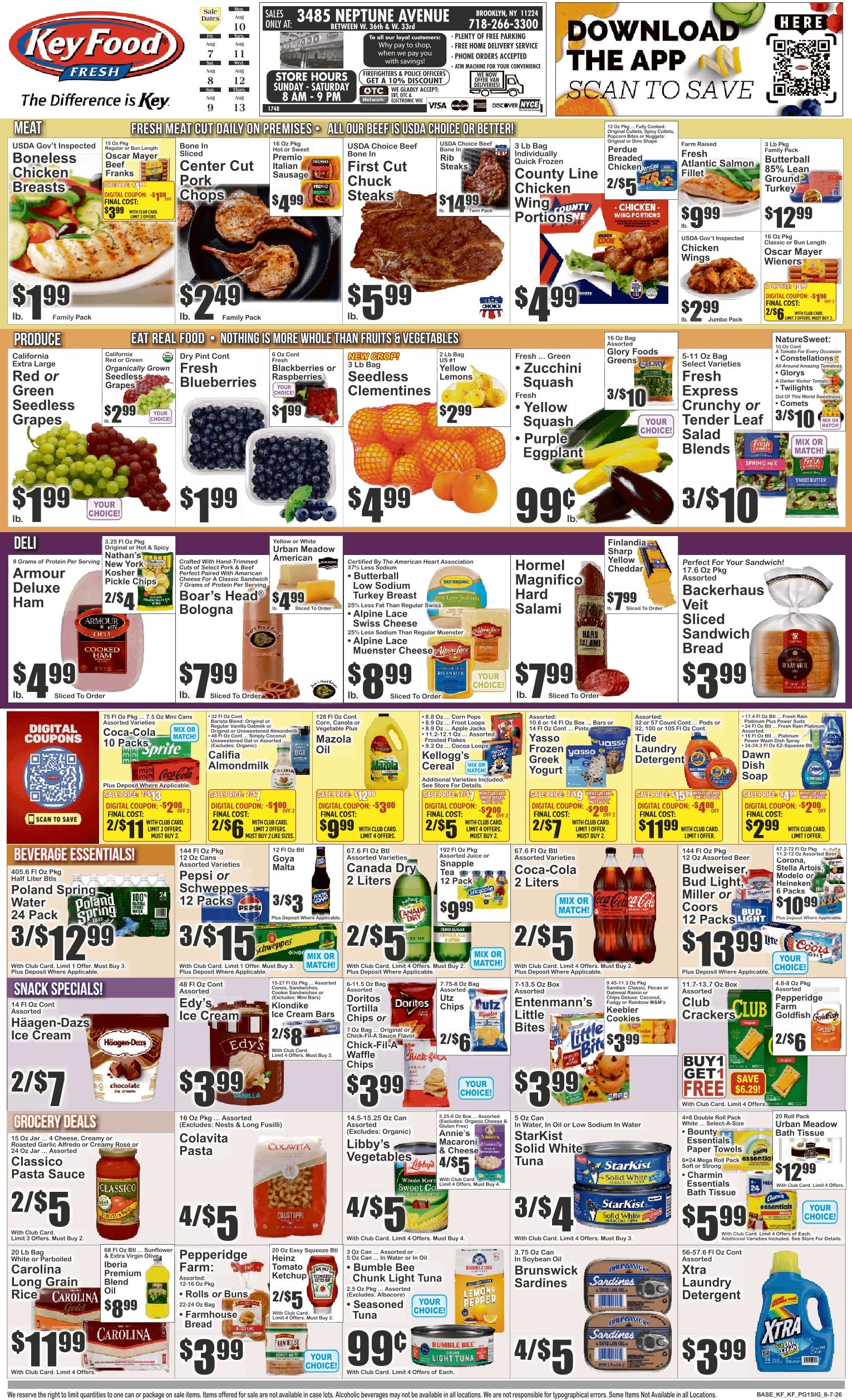 Key Food (3485 Neptune Avenue, Brooklyn, NY) Weekly Ad August 7 - 13, 2026