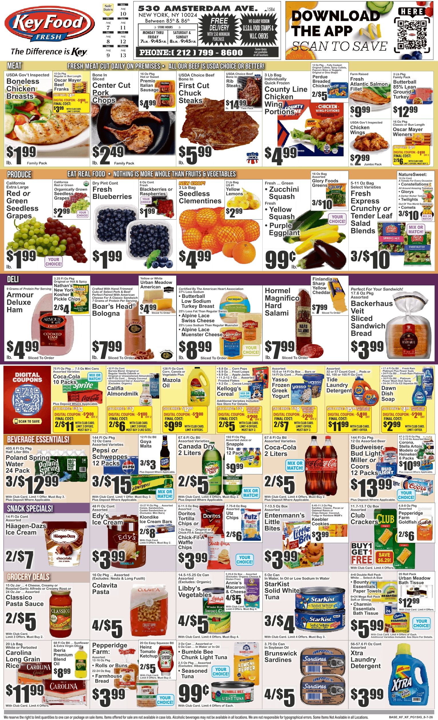 Key Food (530 Amsterdam Ave., New York, NY) Weekly Ad August 7 - 13, 2026