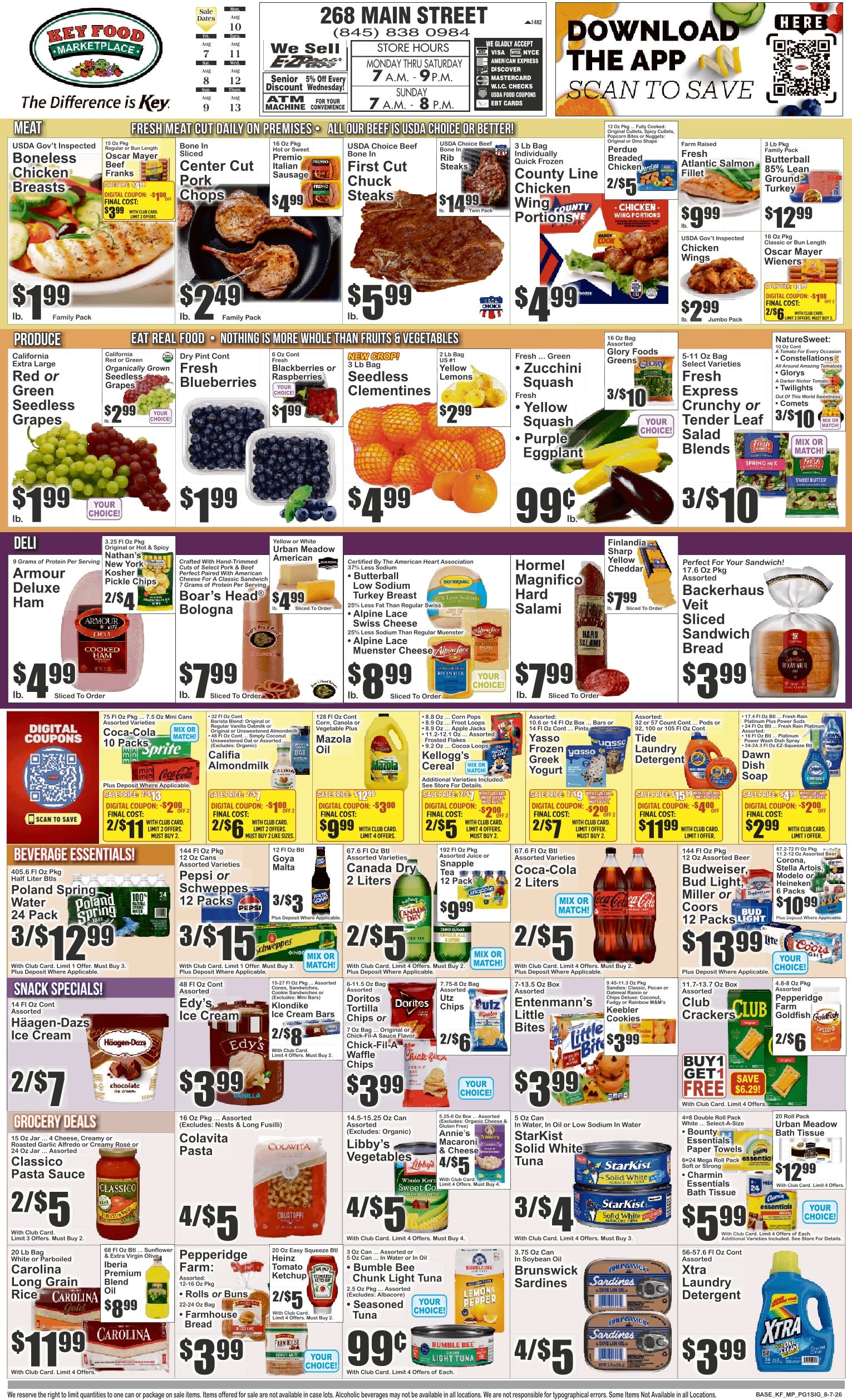 Key Food (Beacon, NY) Weekly Ad August 7 - 13, 2026