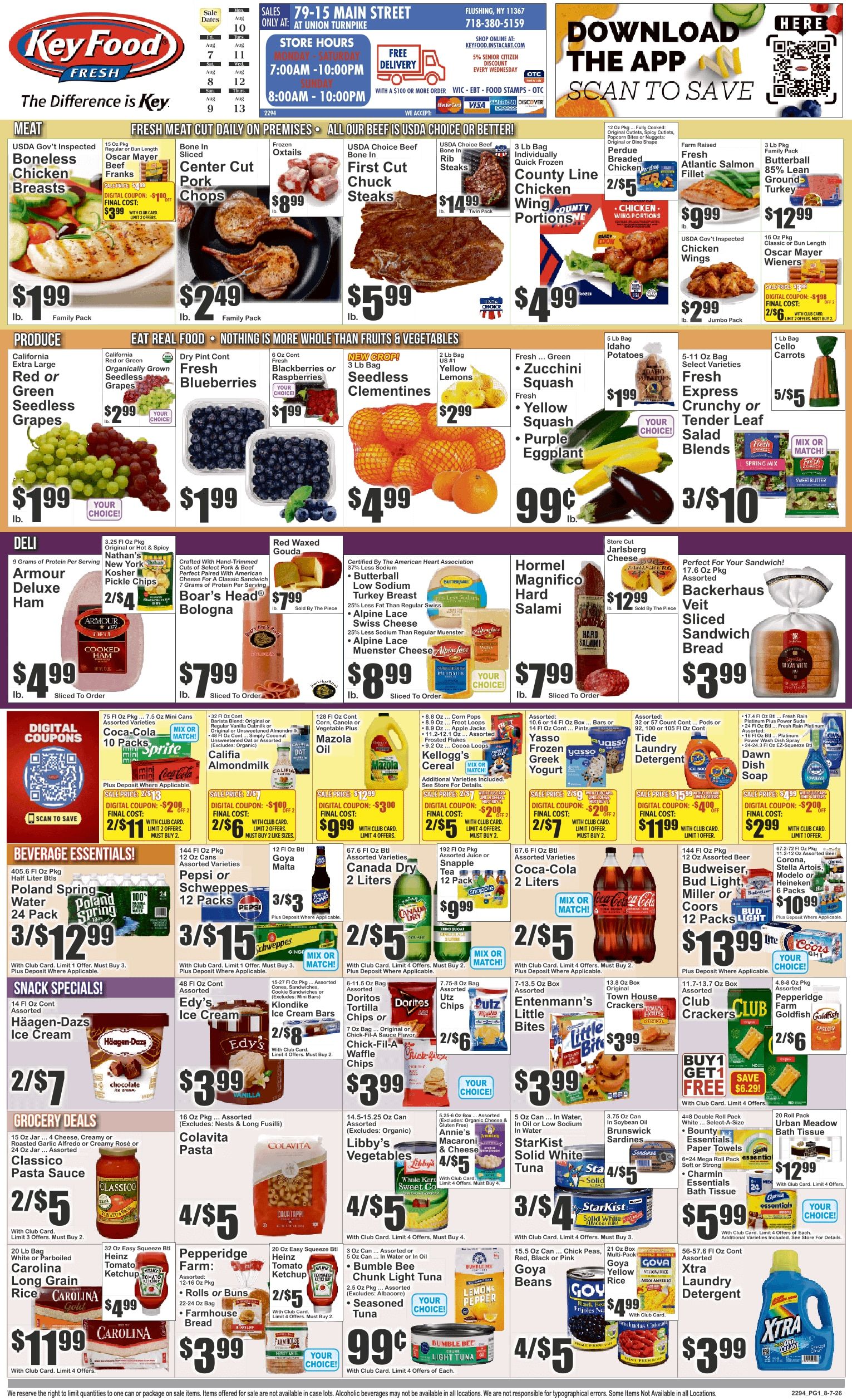 Key Food (79-15 Main Street, Flushing, NY) Weekly Ad August 7 - 13, 2026