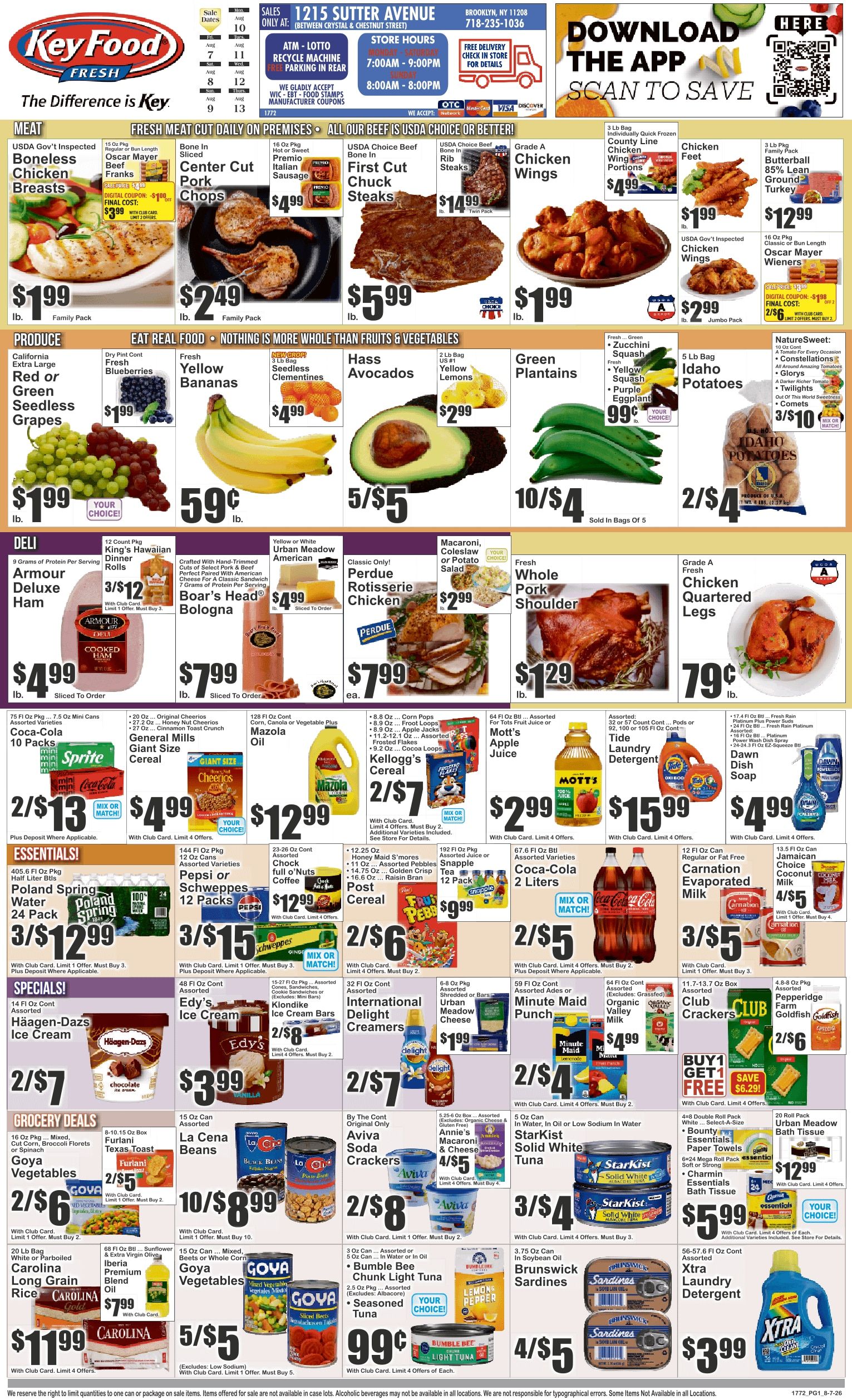 Key Food (1215 Sutter Ave., Brooklyn, NY) Weekly Ad August 7 - 13, 2026