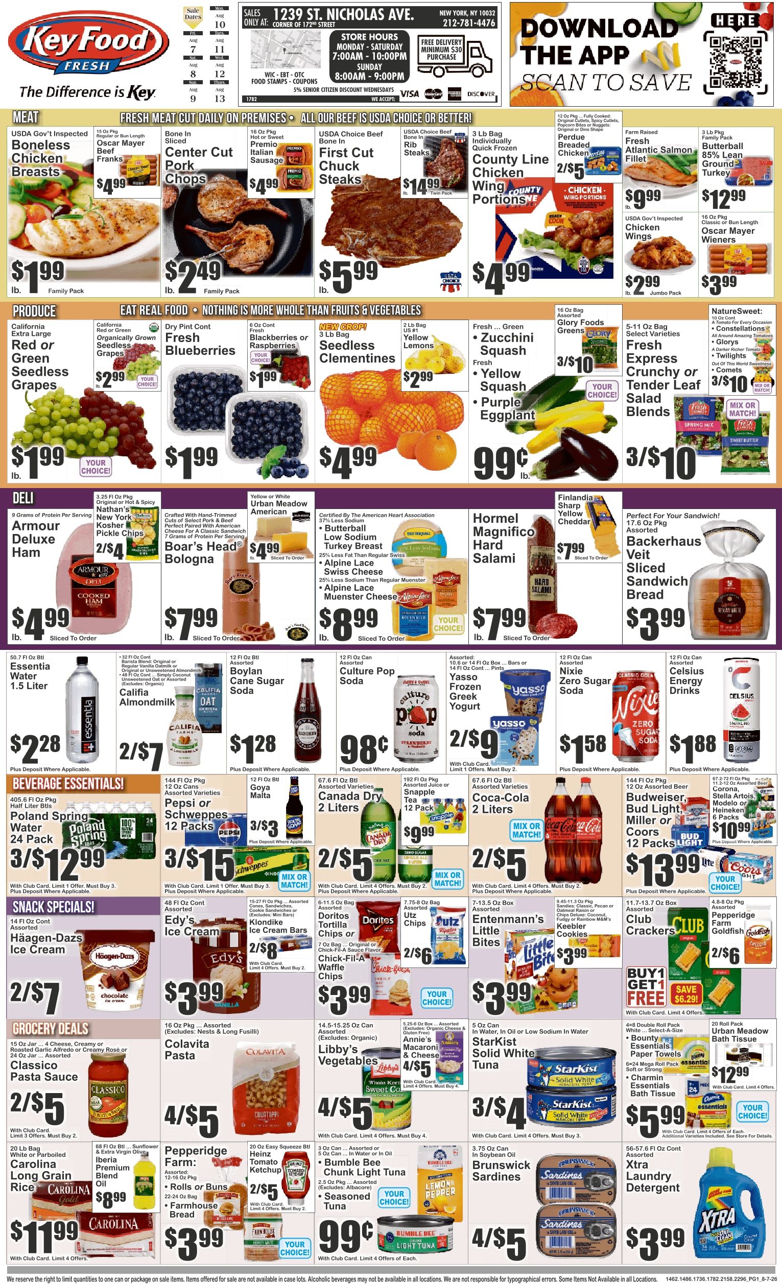 Key Food (1239 St. Nicholas Ave., New York, NY) Weekly Ad August 7 - 13, 2026