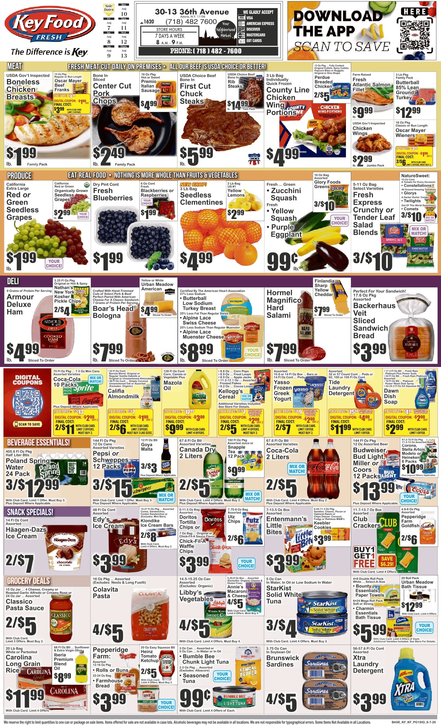 Key Food (30-13 36th Ave., Astoria, NY) Weekly Ad August 7 - 13, 2026