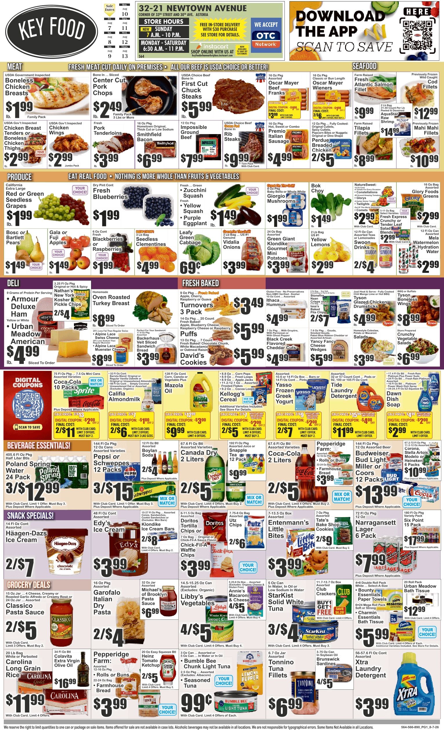 Key Food (32-21 Newtown Ave, Astoria, NY) Weekly Ad August 7 - 13, 2026
