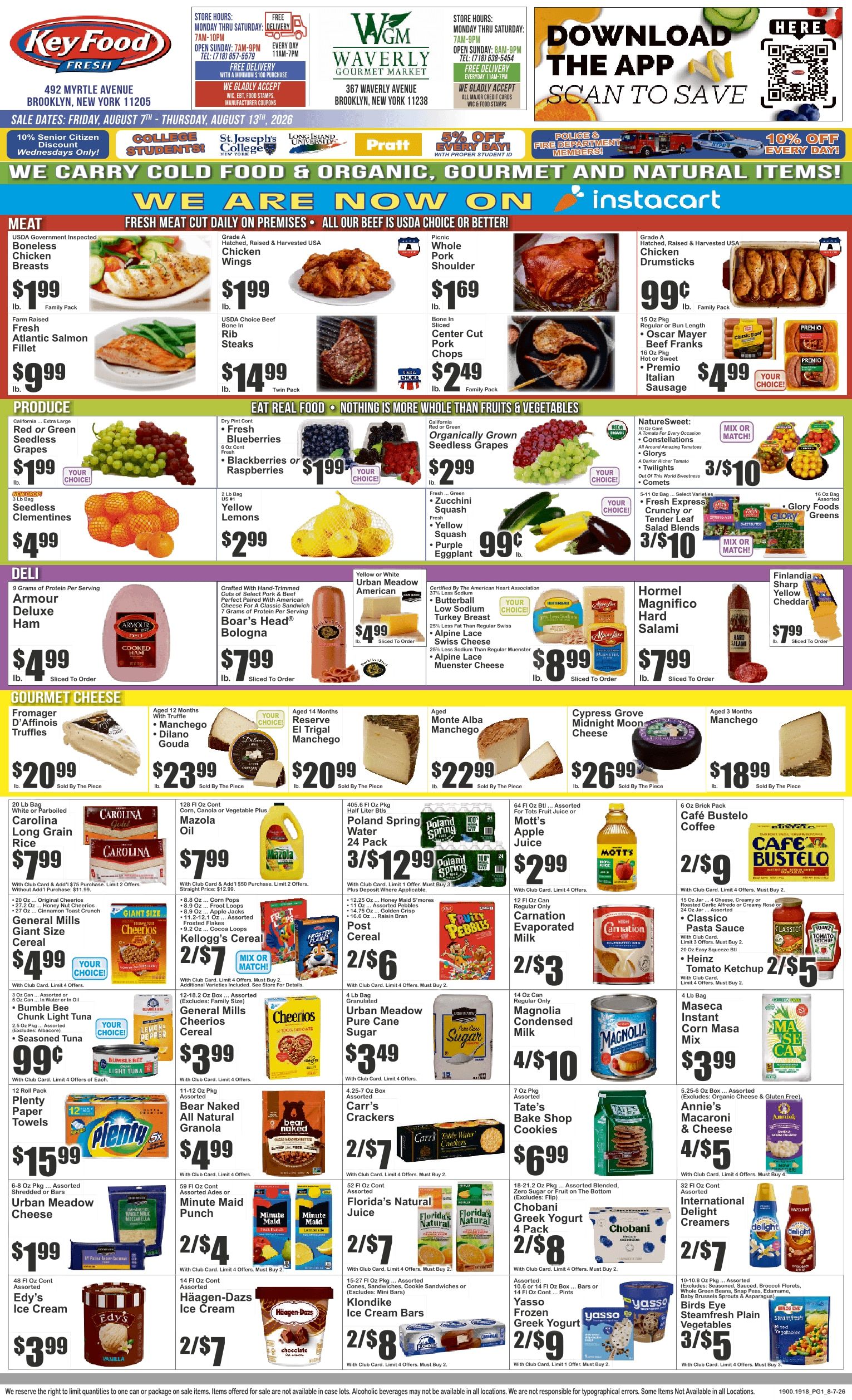 Key Food (492 Myrtle Ae., Brooklyn, NY) Weekly Ad August 7 - 13, 2026