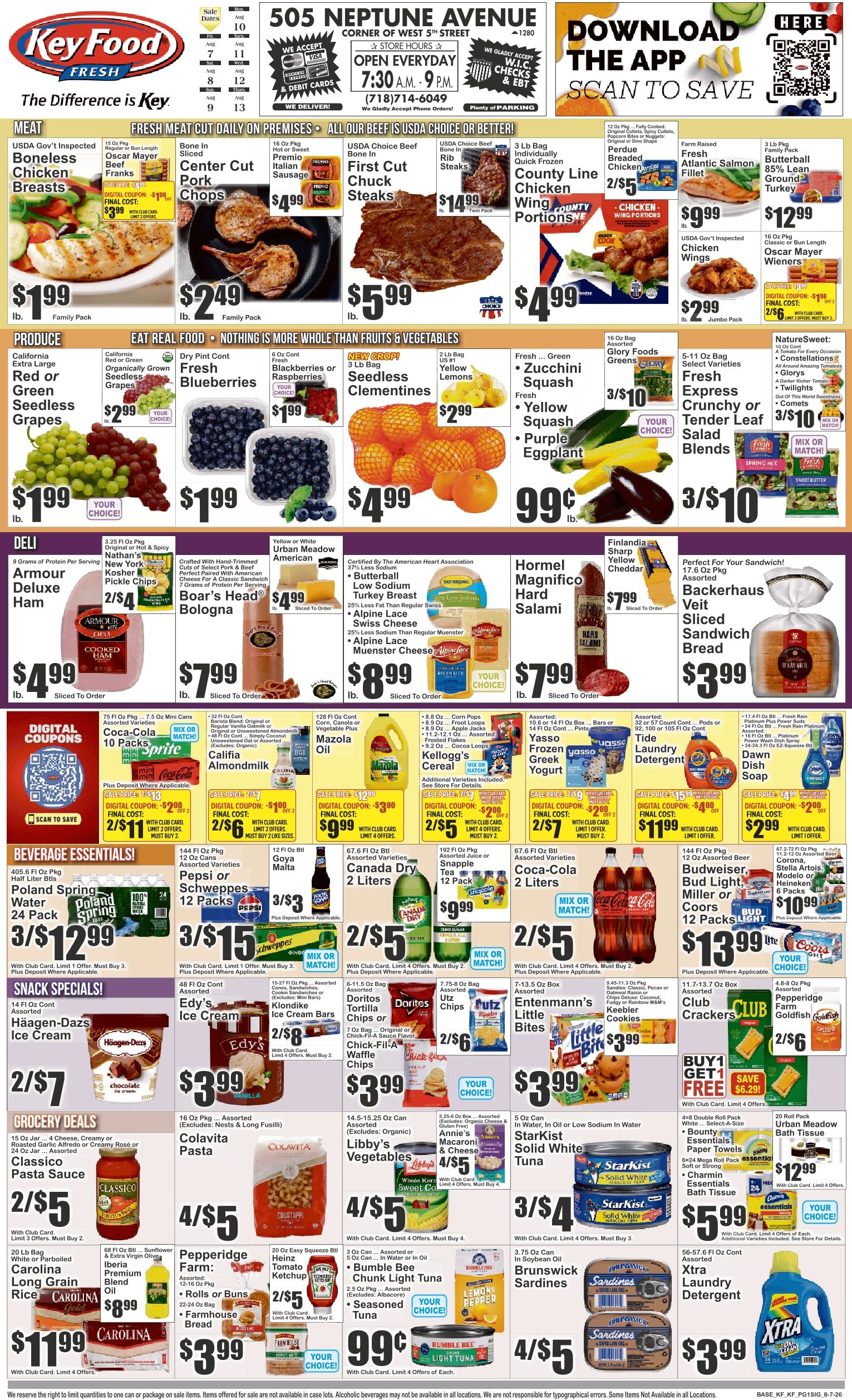 Key Food (505 Neptune Avenue, Brooklyn, NY) Weekly Ad August 7 - 13, 2026
