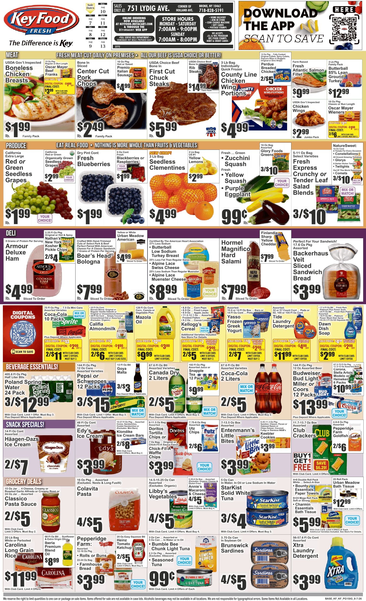Key Food (751 Lydig Avenue, Bronx, NY) Weekly Ad August 7 - 13, 2026