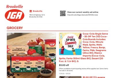 Brookville IGA Weekly Ad July 29 - August 11, 2026