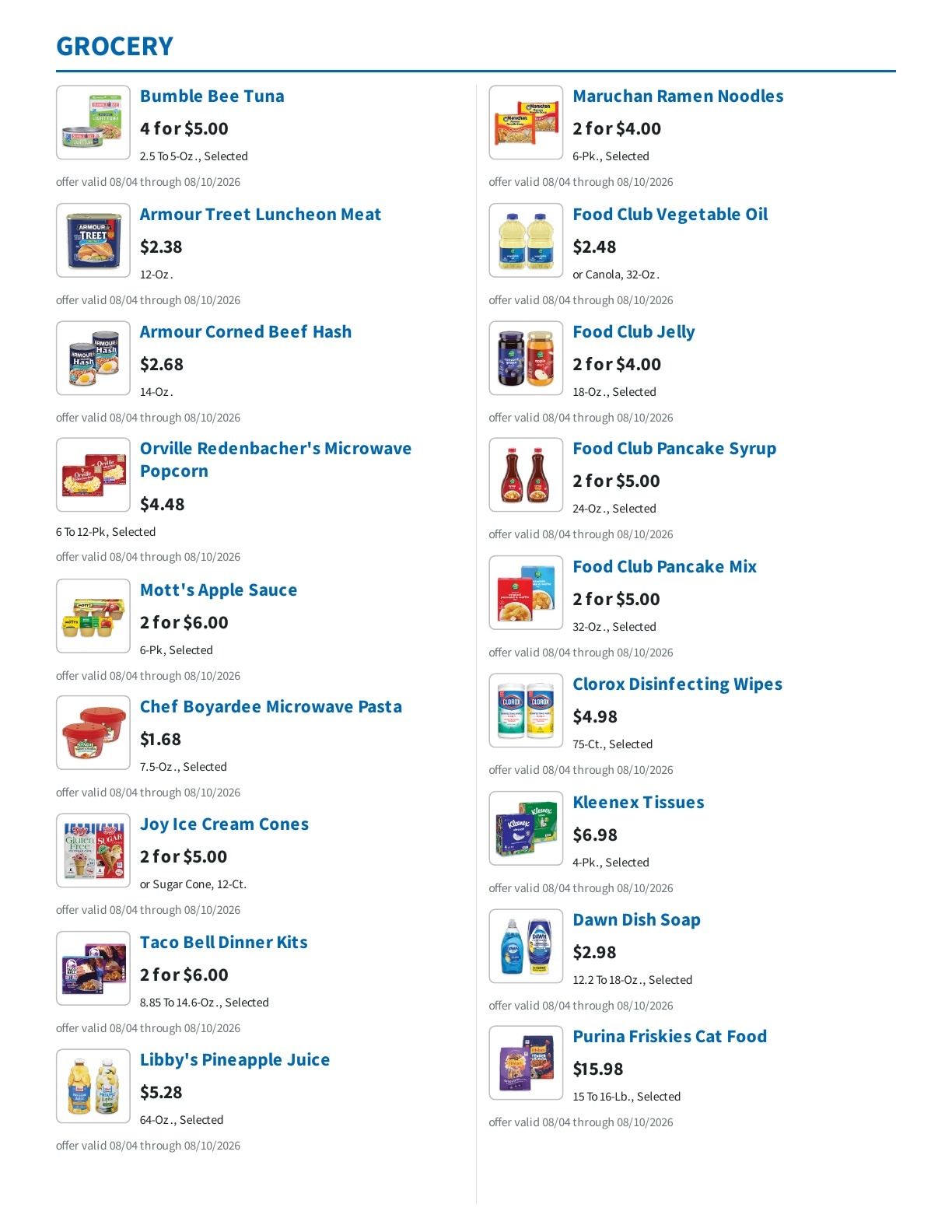 Deloach Galaxy Weekly Ad August 4 - 10, 2026